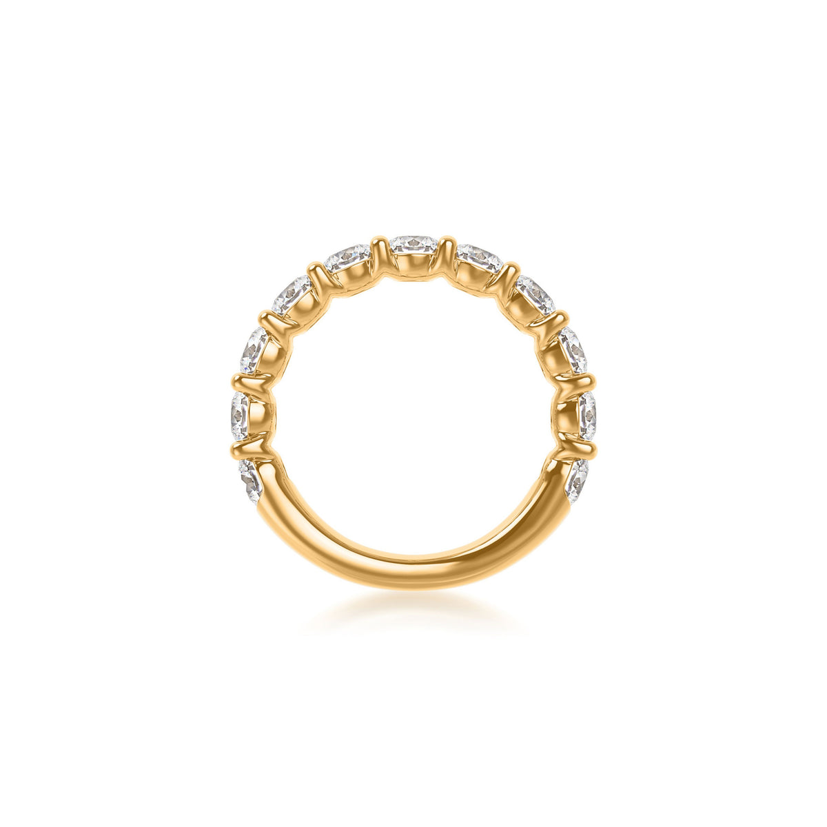 14k Yellow Gold Lab Grown Round Diamond Shared Prong Band 2.50cttw