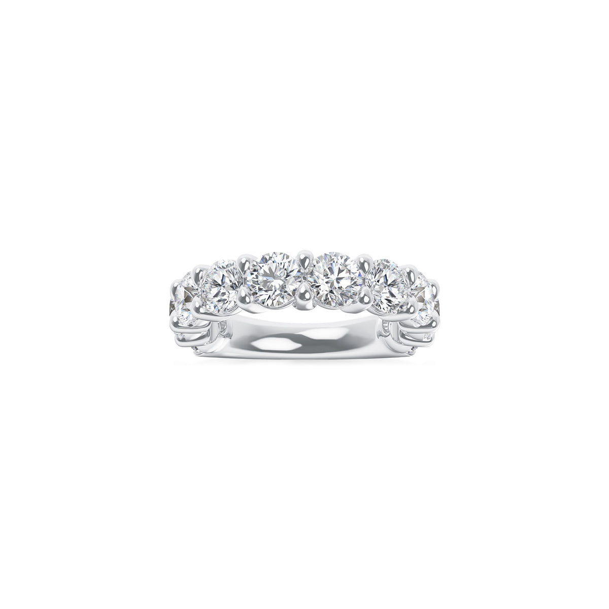 Platinum Lab Grown Round Diamond Shared Prong Band 4.00cttw