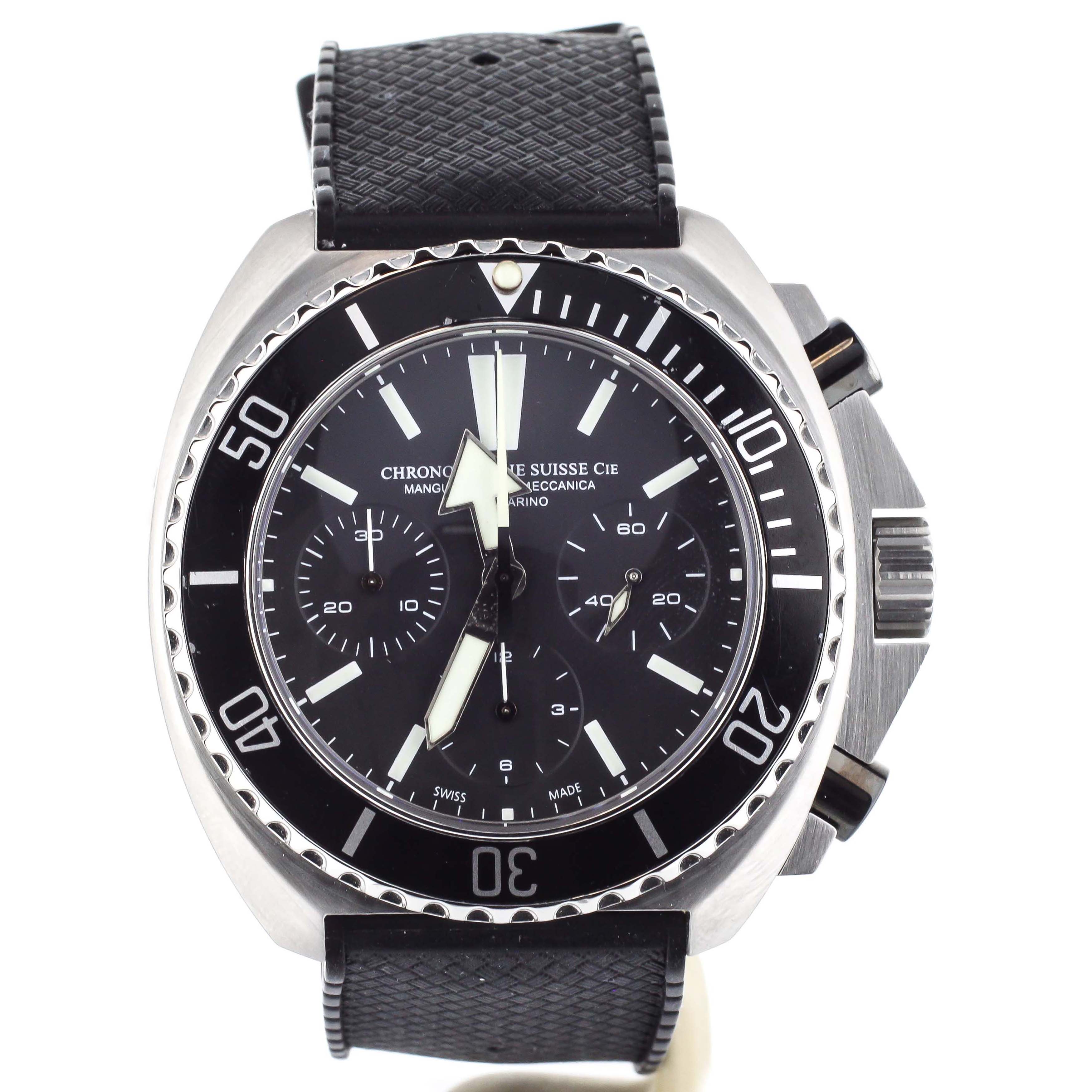 Chronographe Suisse Cie Mangusta Supermeccanic Steel Rubber 46mm csc261-000295