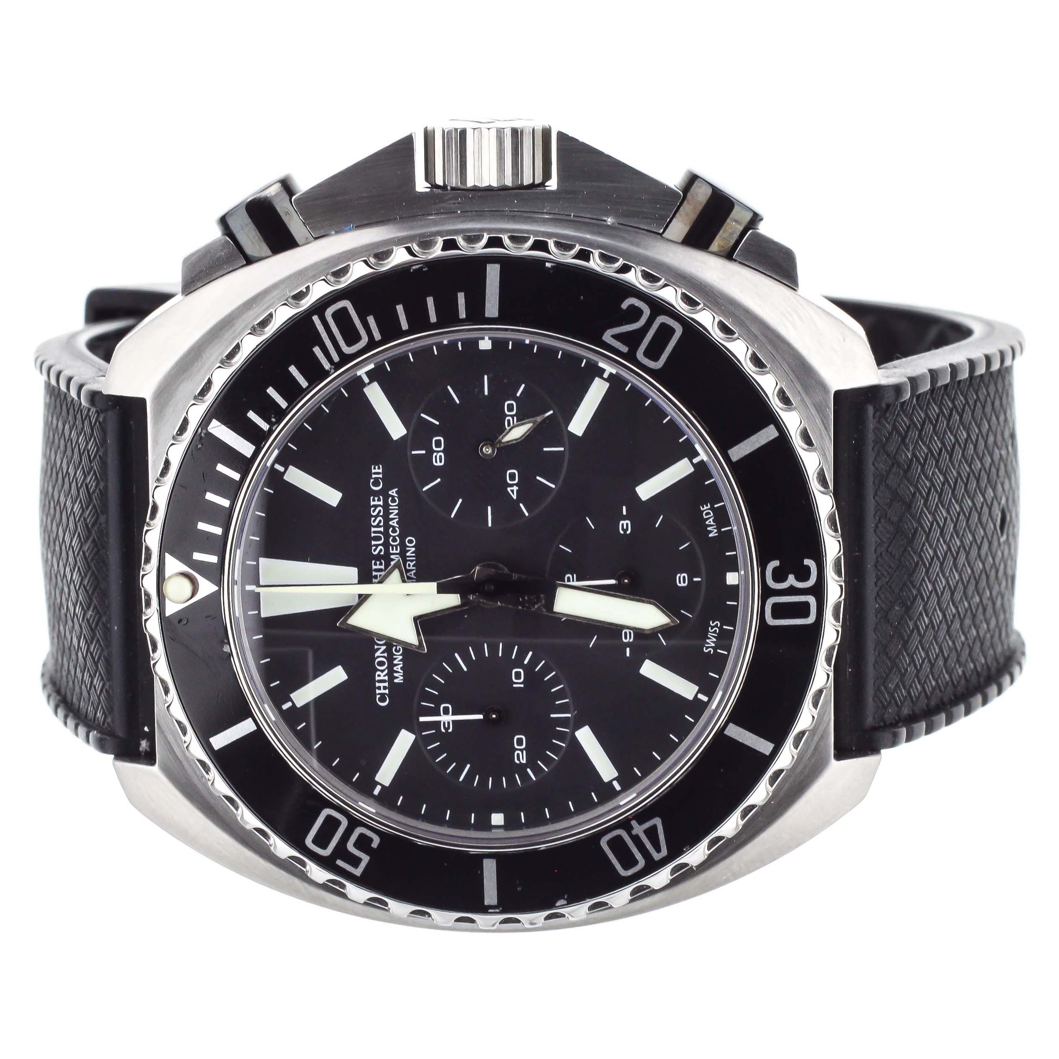 Chronographe Suisse Cie Mangusta Supermeccanic Steel Rubber 46mm csc261-000295