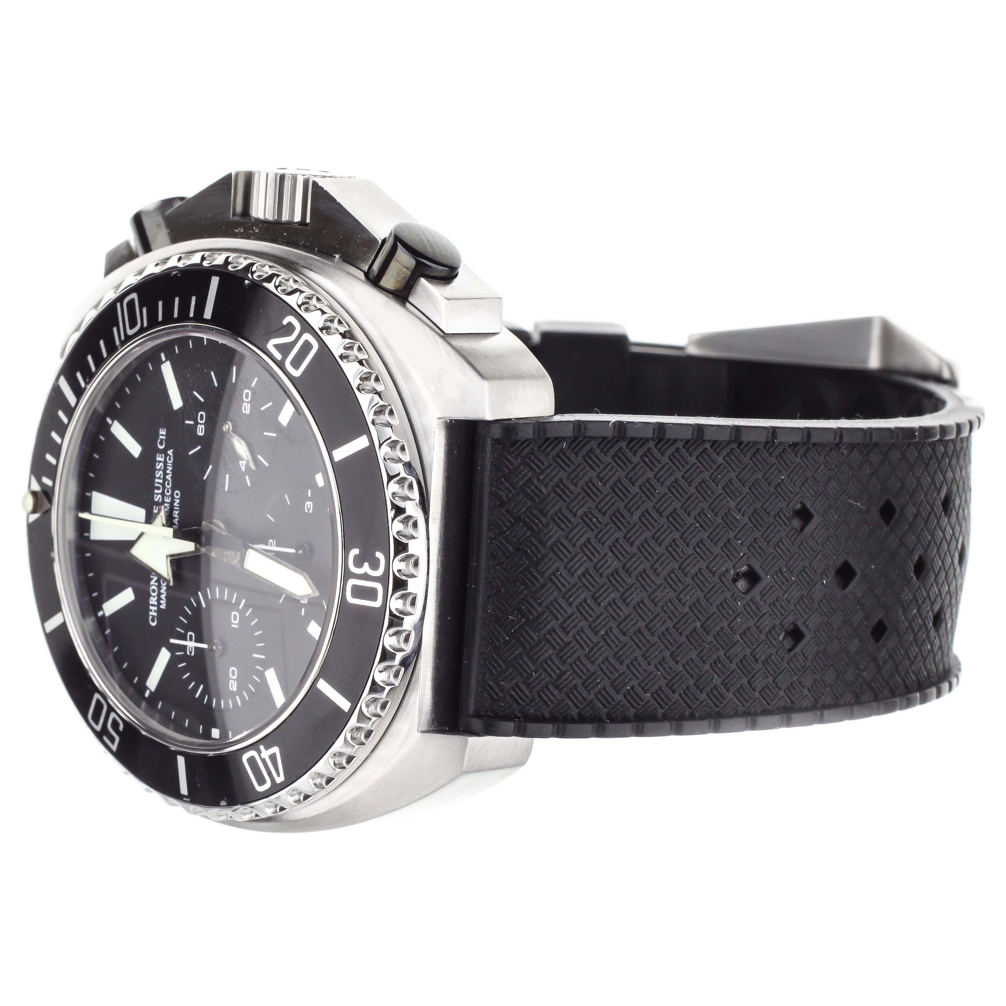 Chronographe Suisse Cie Mangusta Supermeccanic Steel Rubber 46mm csc261-000295