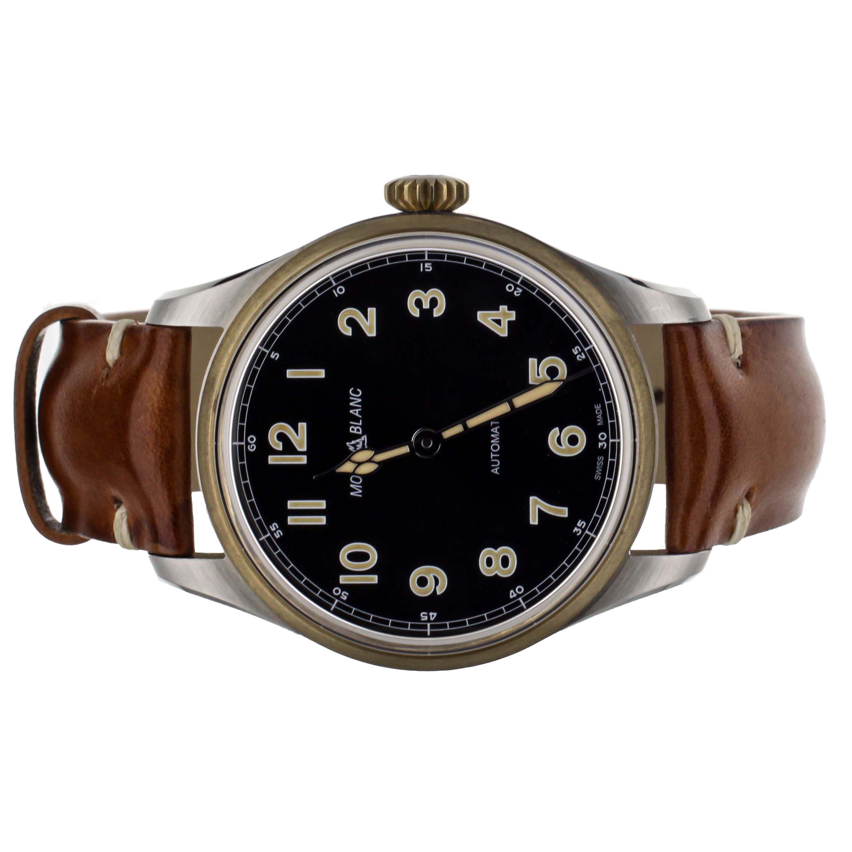 Montblanc 1858 Stainless Steel Bronze Bezel 40mm 1717833 Full Set