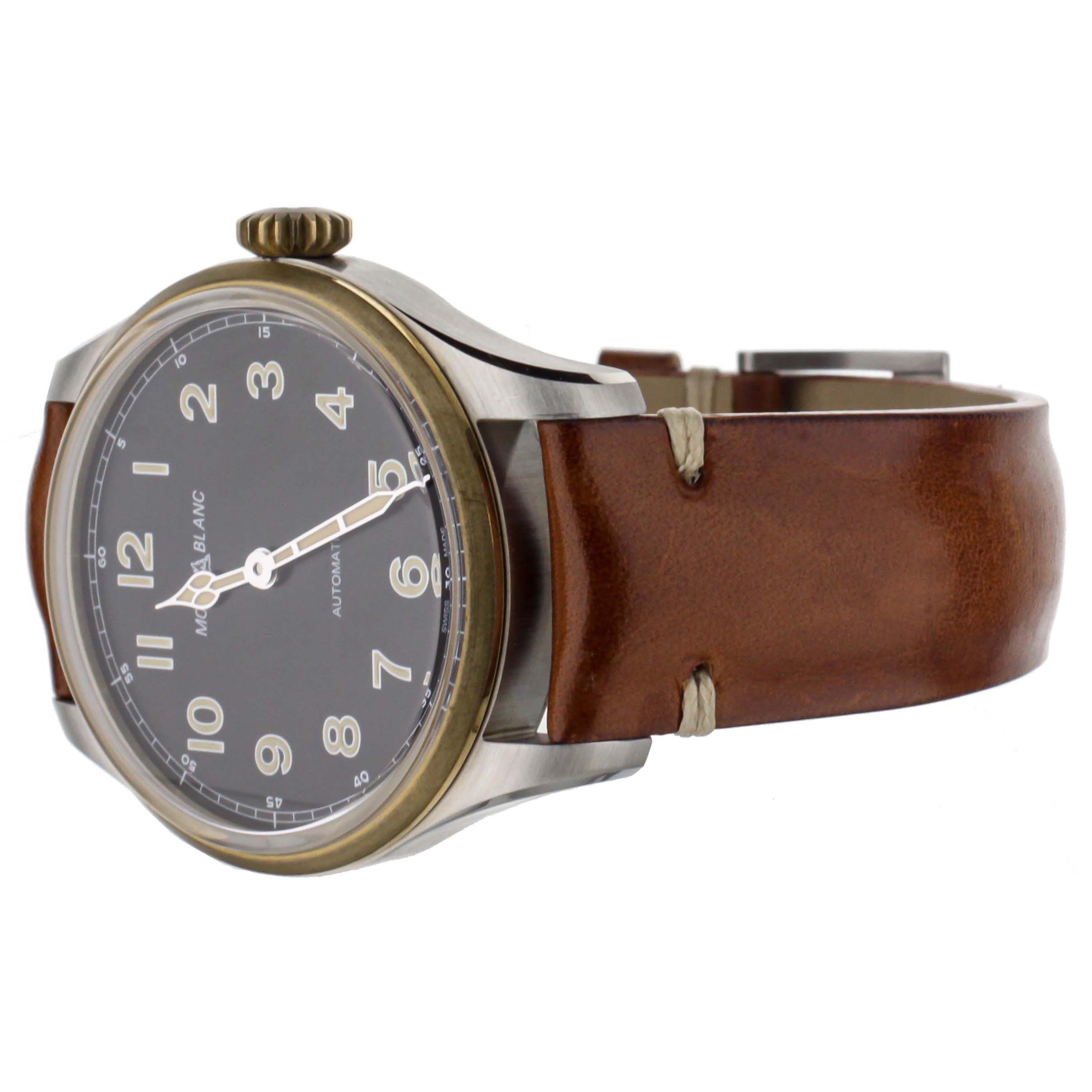 Montblanc 1858 Stainless Steel Bronze Bezel 40mm 1717833 Full Set