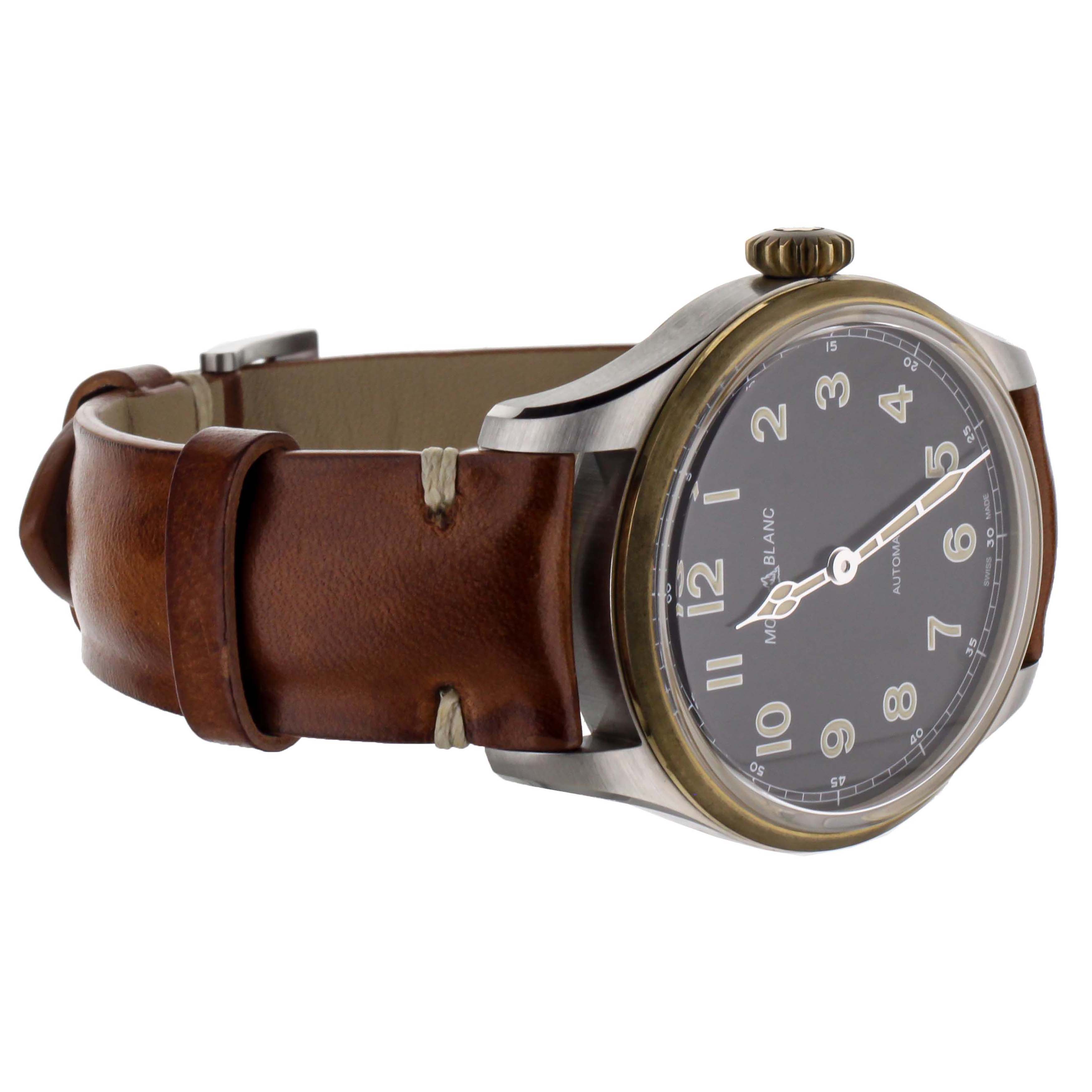 Montblanc 1858 Stainless Steel Bronze Bezel 40mm 1717833 Full Set