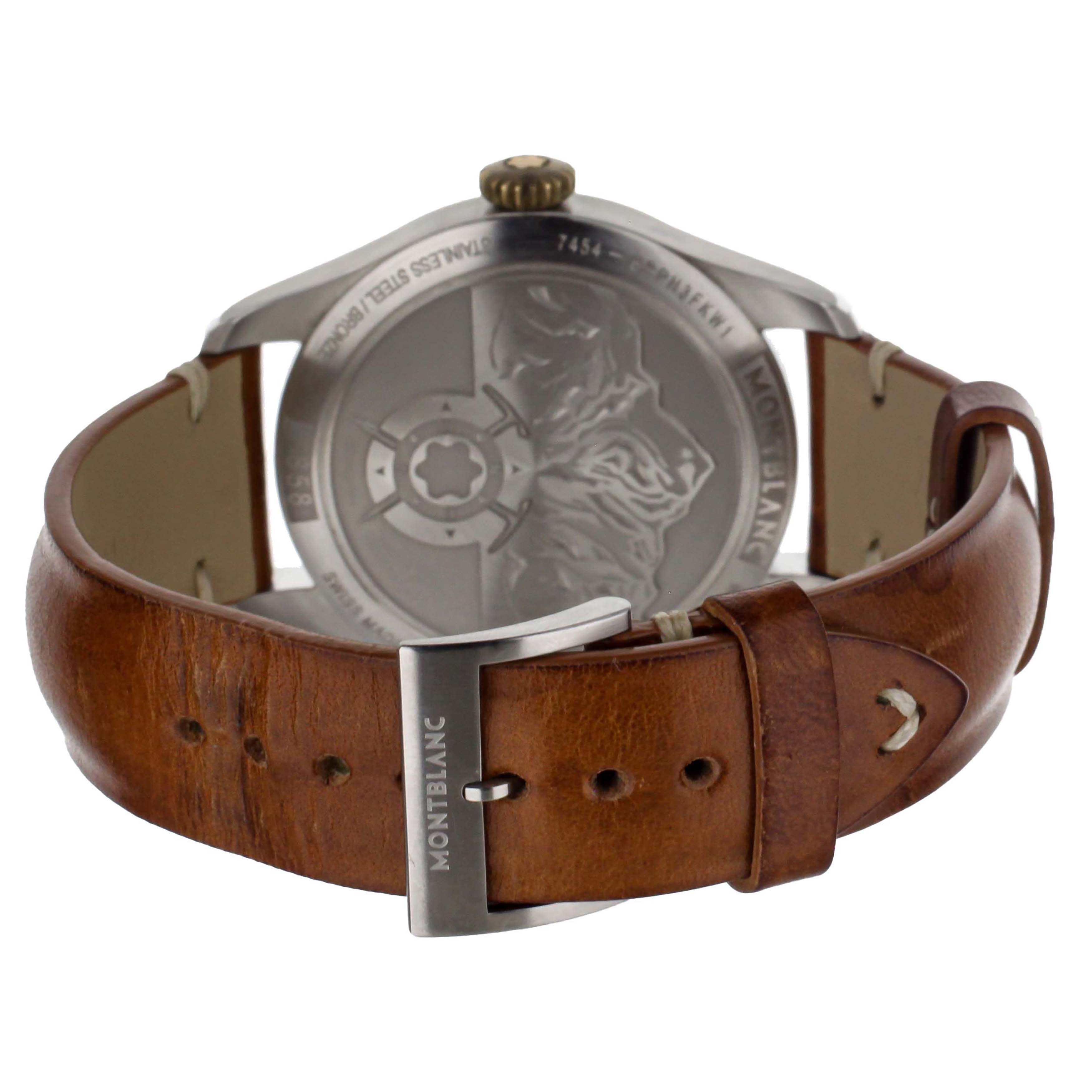 Montblanc 1858 Stainless Steel Bronze Bezel 40mm 1717833 Full Set