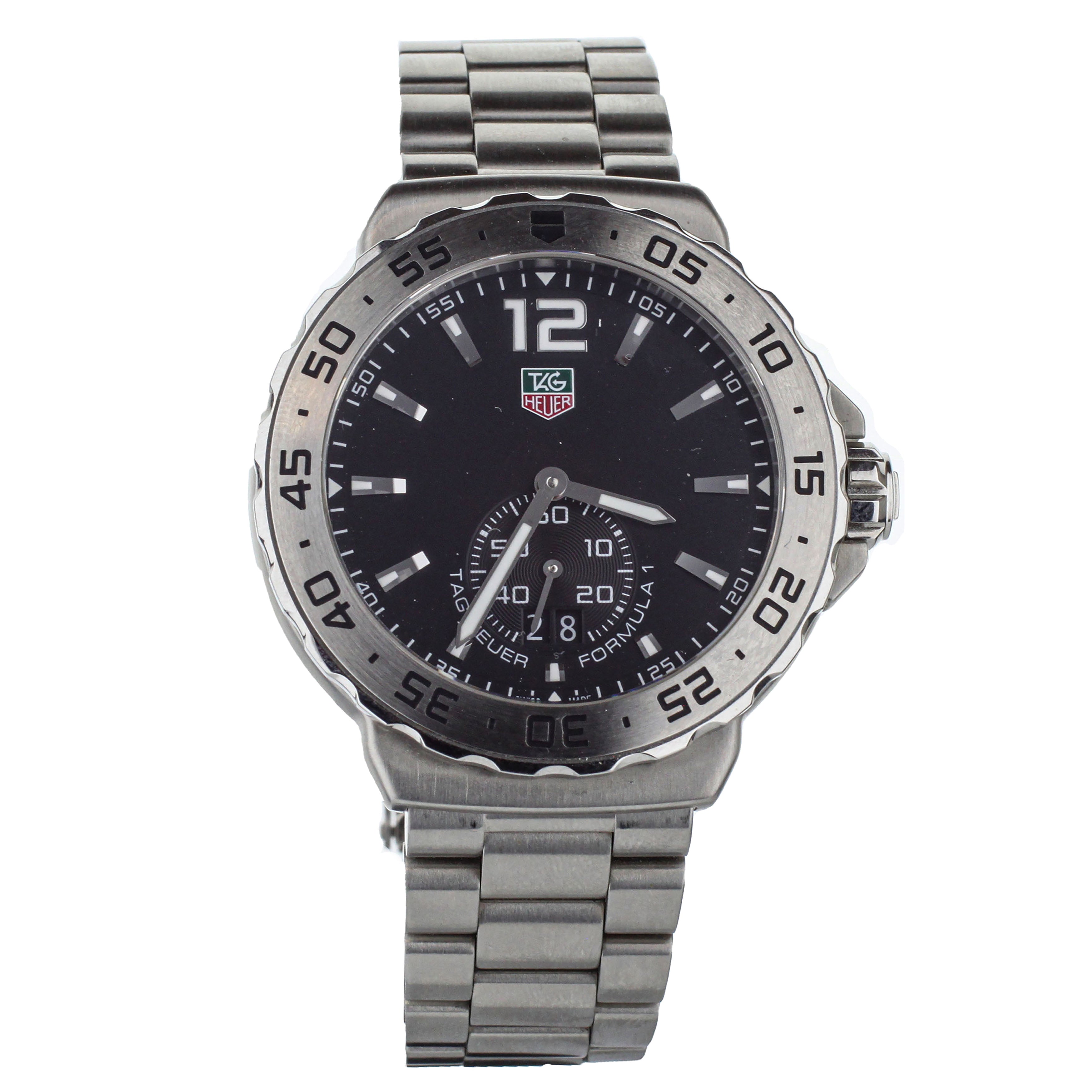 TAG HEUER FORMULA ONE STAINLESS STEEL BLACK DIAL QUARTZ 42MM WAU1112