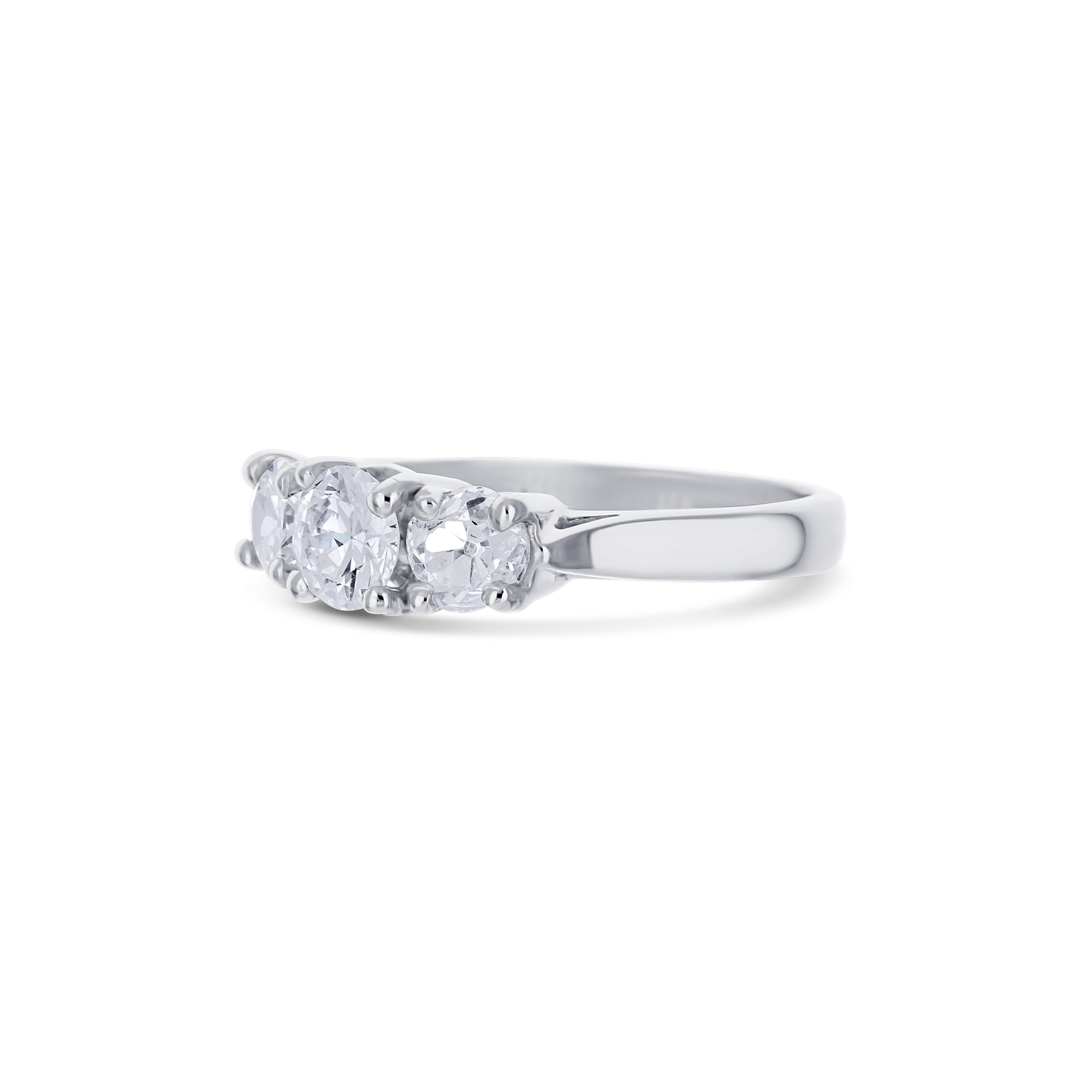 Platinum Classic Three Stone Diamond Engagement Ring