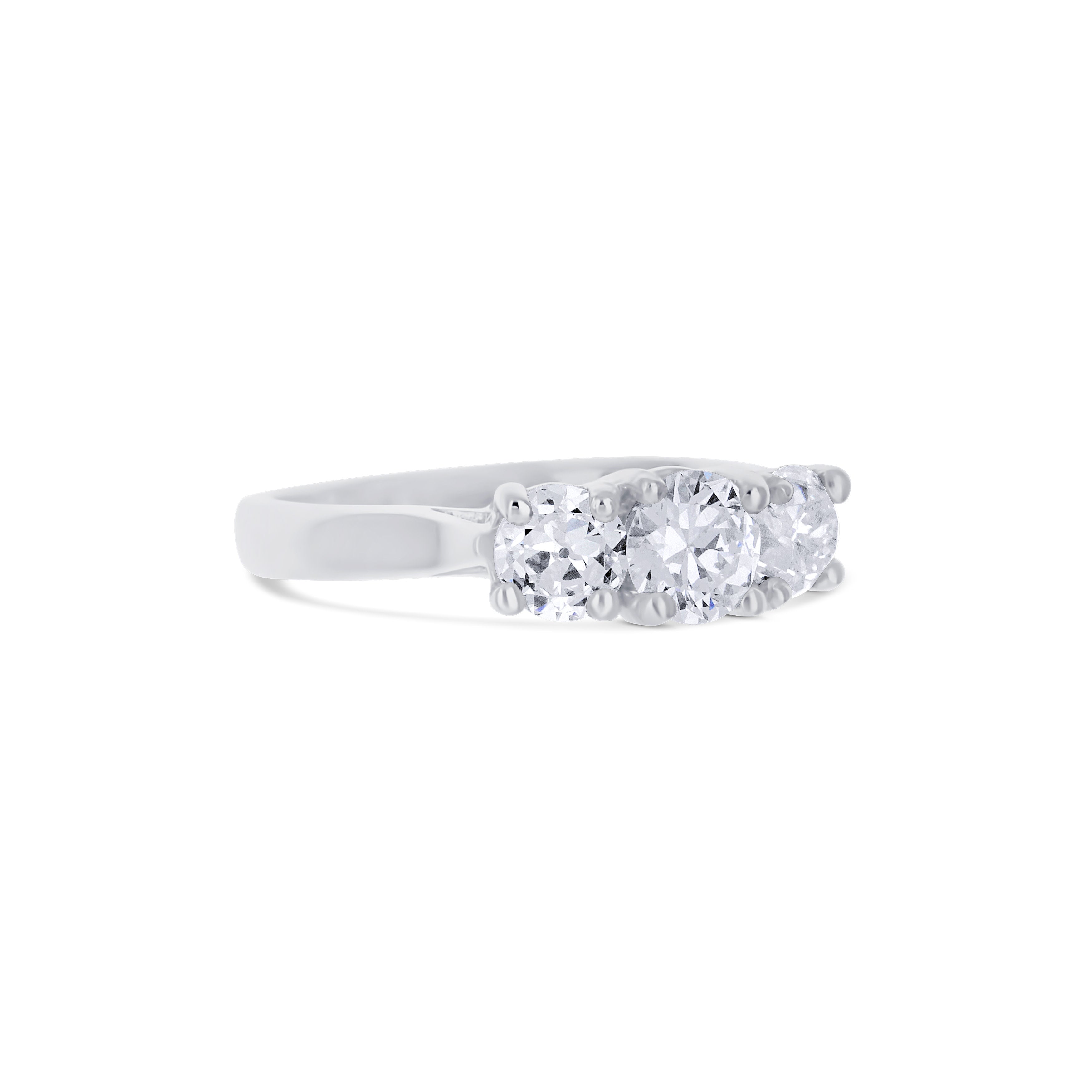 Platinum Classic Three Stone Diamond Engagement Ring