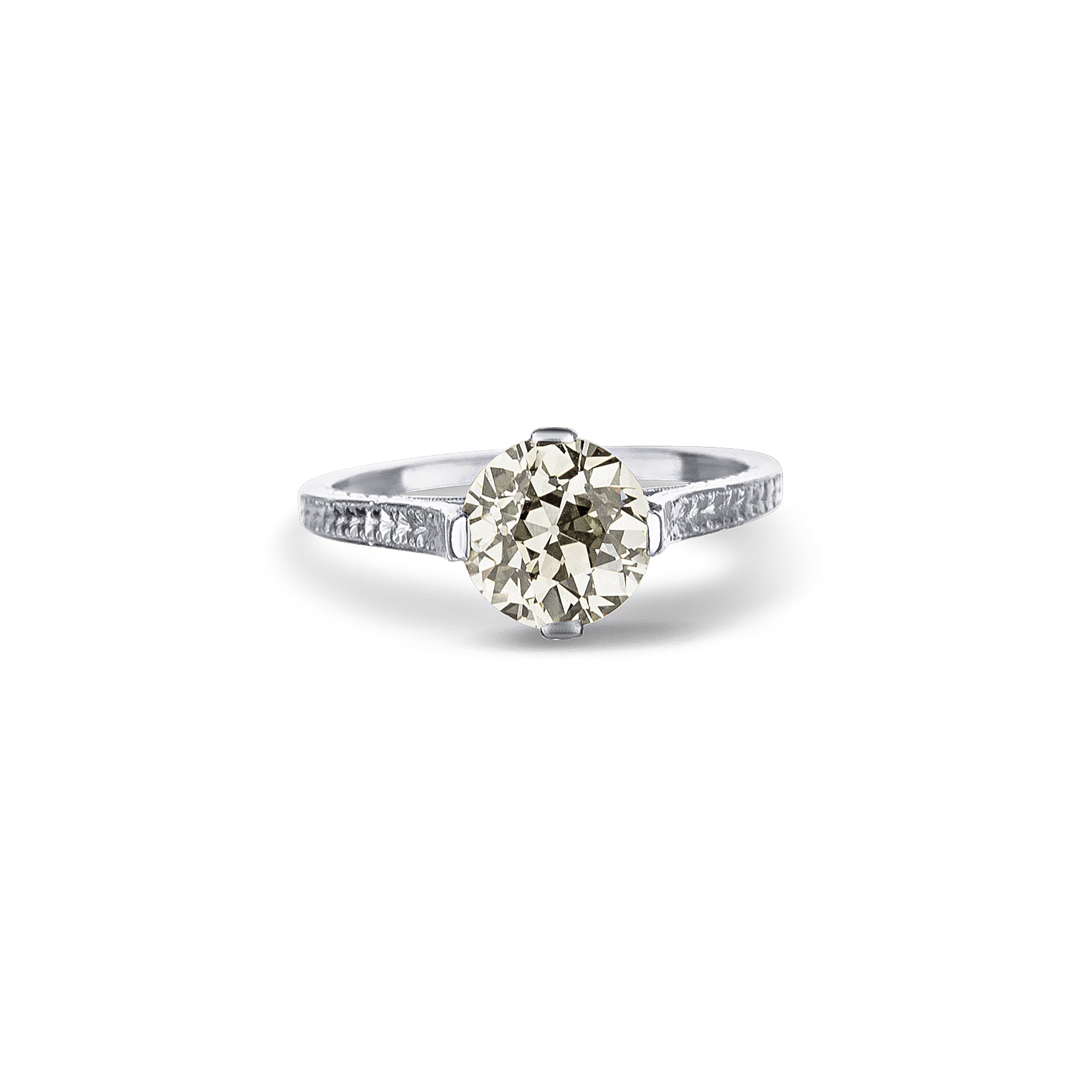 Platinum Old European Brilliant Diamond Ring