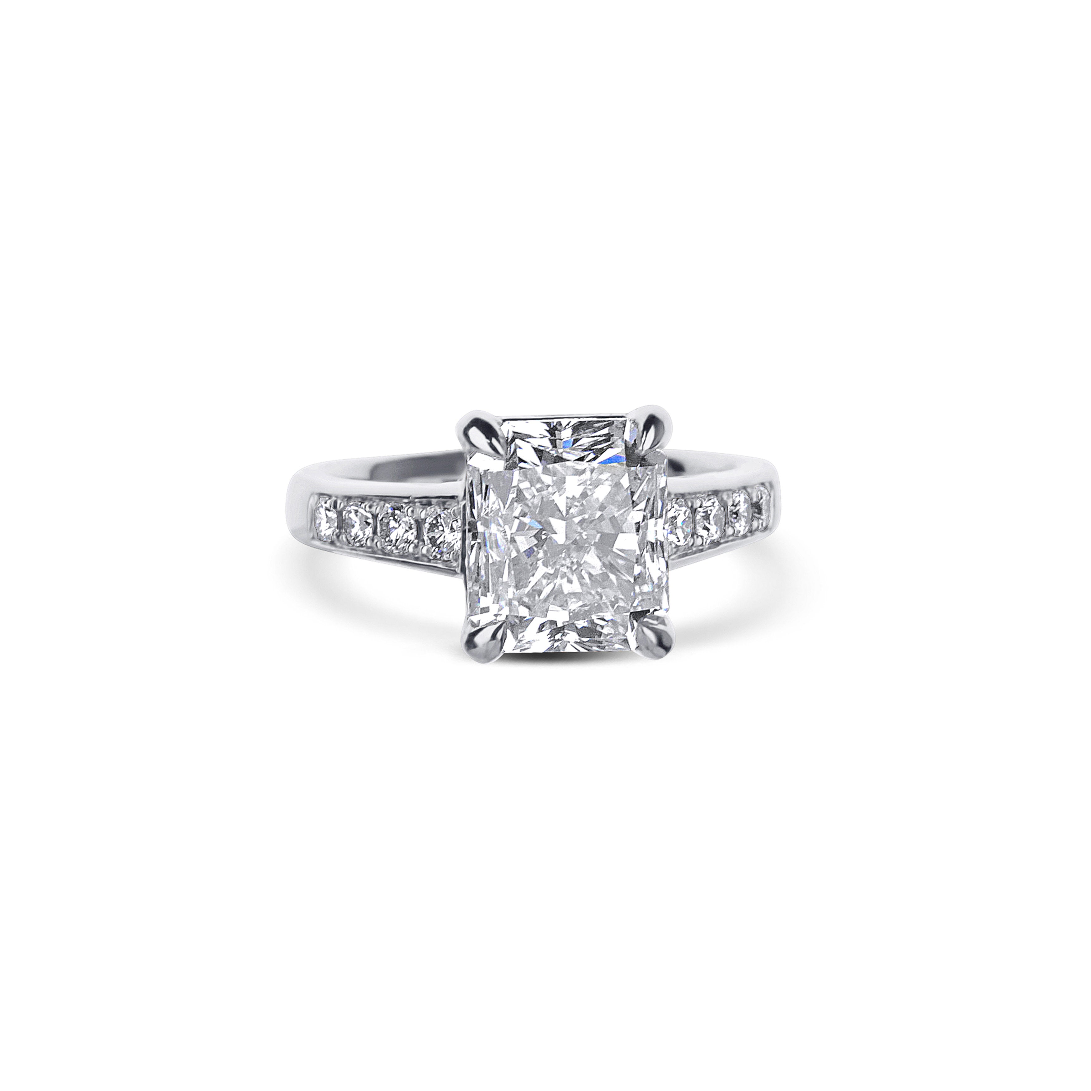 Platinum Radiant Cut Diamond Engagement Ring