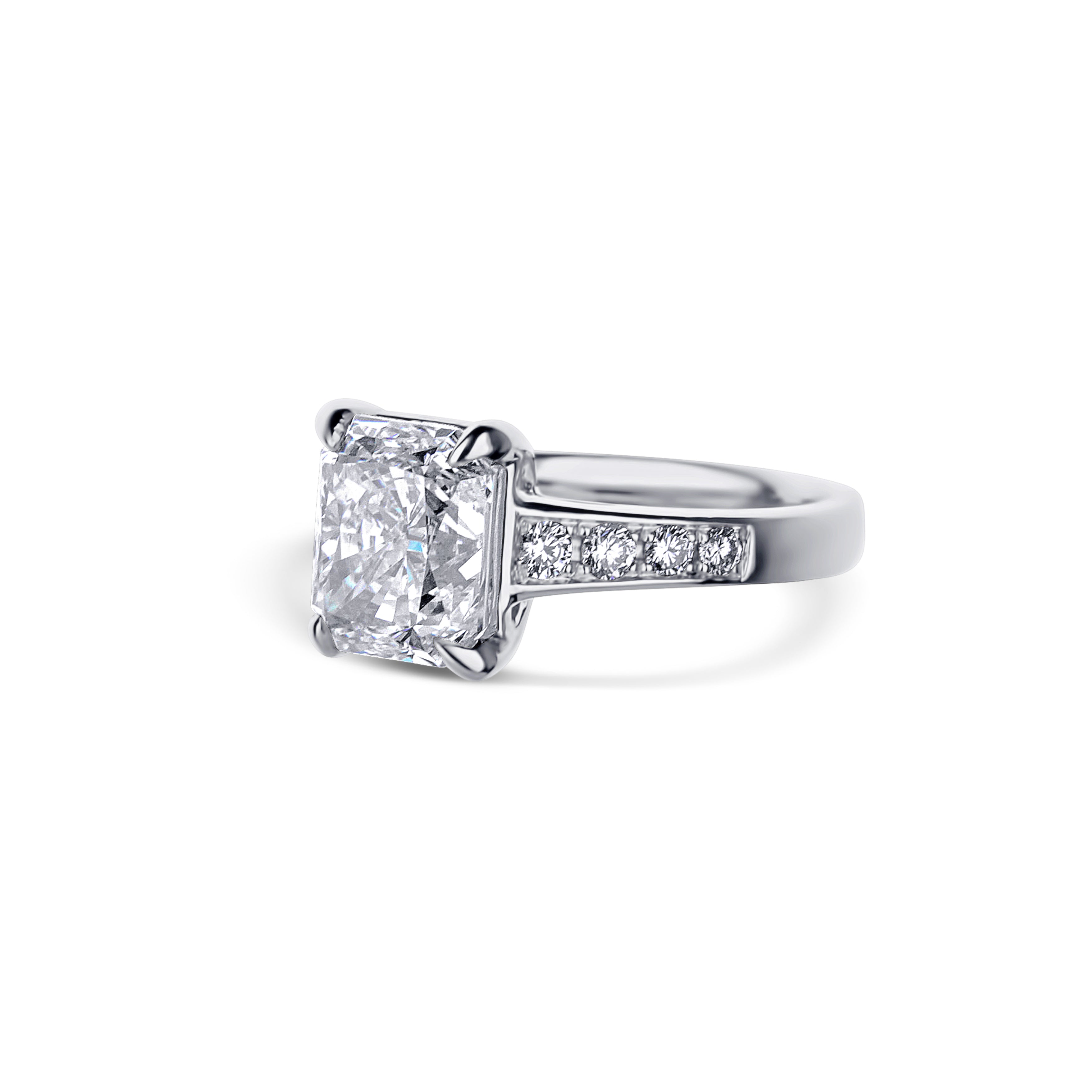 Platinum Radiant Cut Diamond Engagement Ring