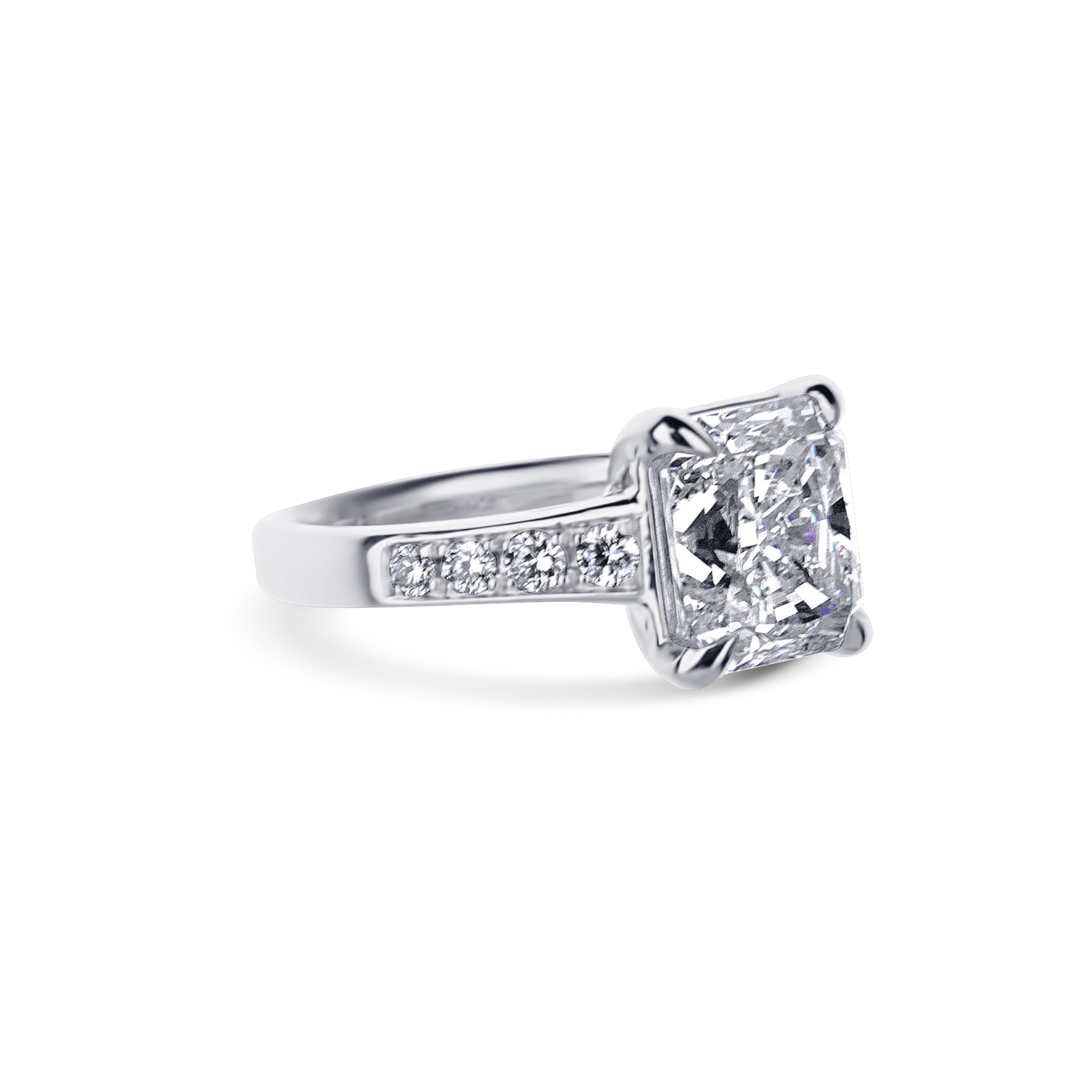 Platinum Radiant Cut Diamond Engagement Ring