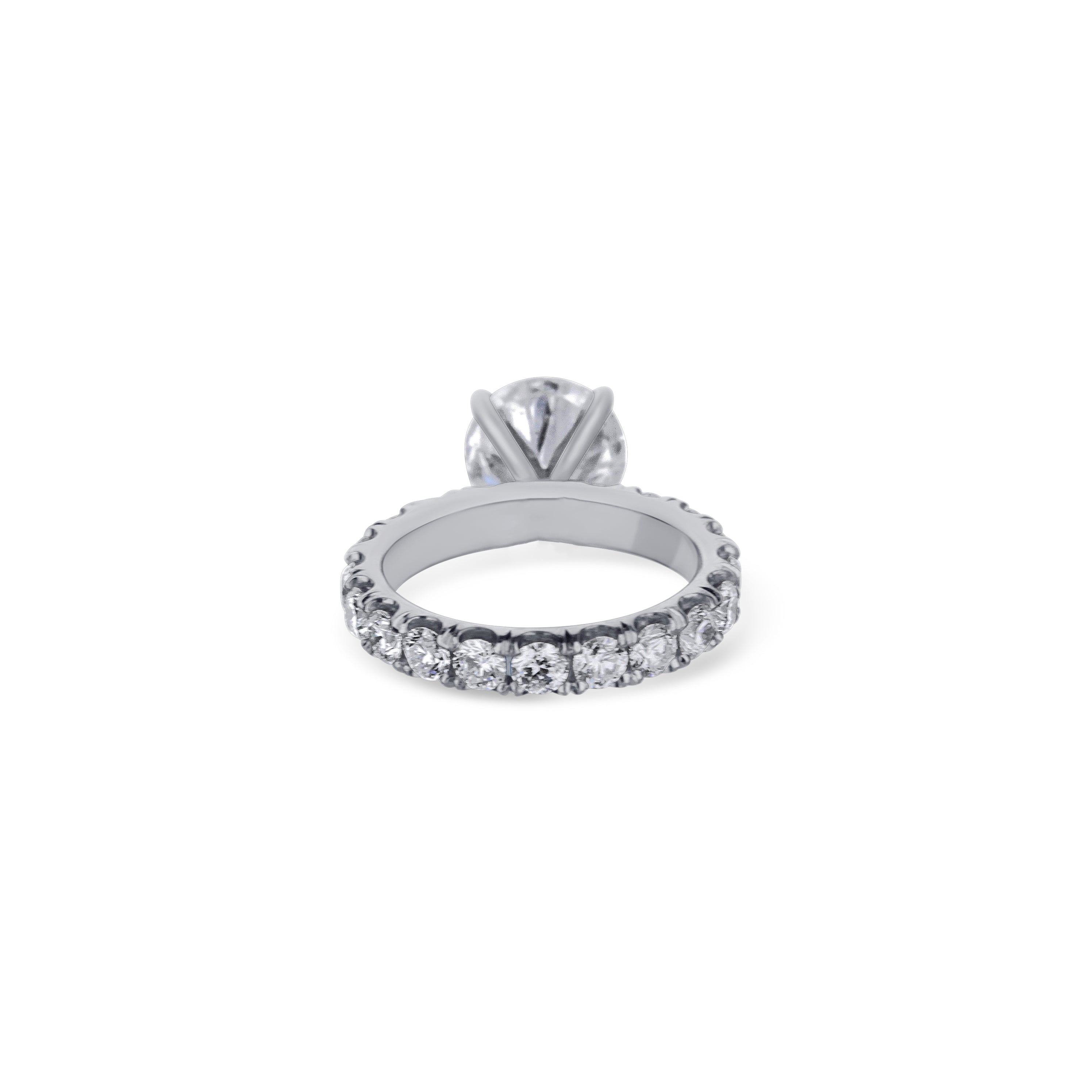 Custom Platinum Round Diamond Engagement Ring