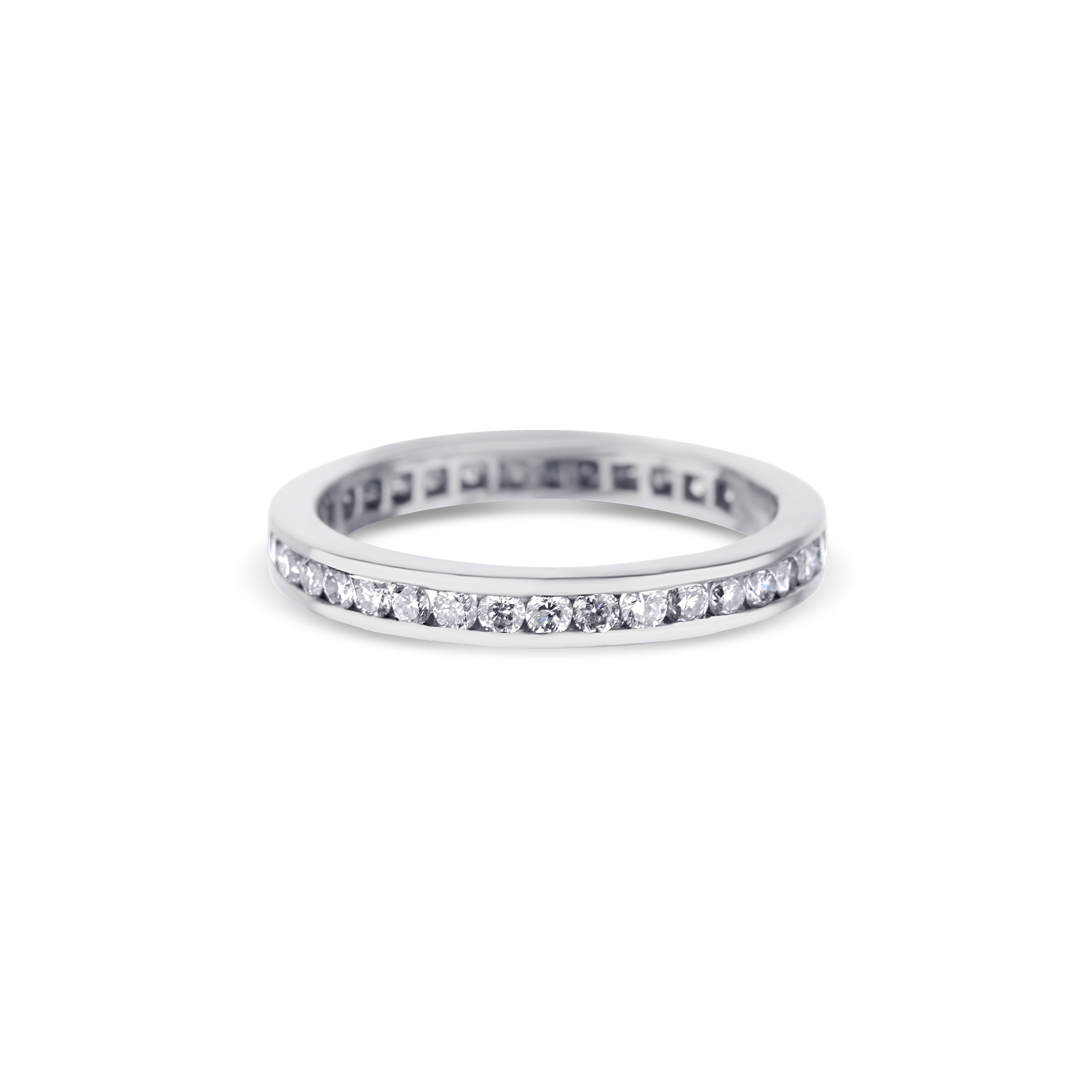 Platinum Round Diamond Eternity Band