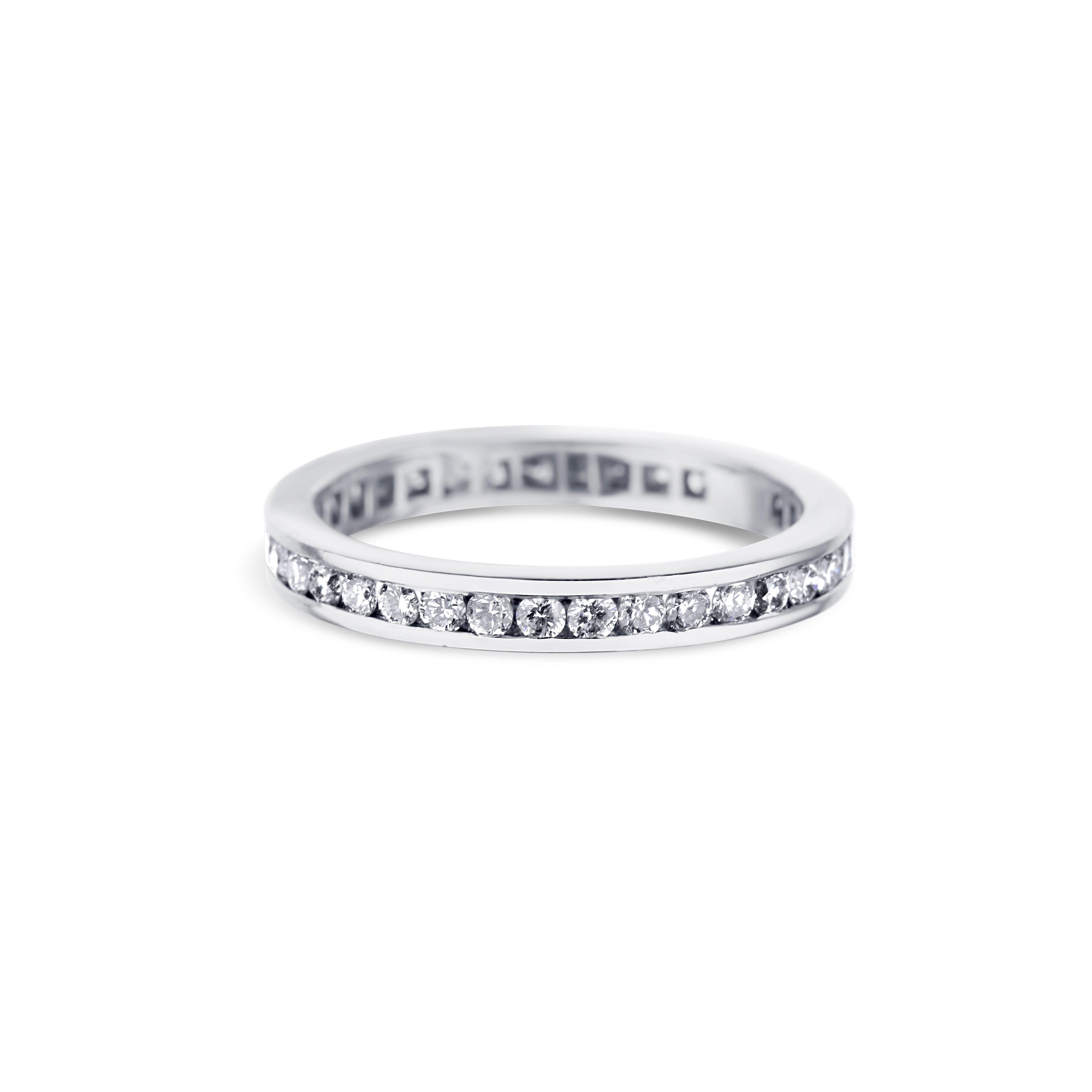 Platinum Round Diamond Eternity Band