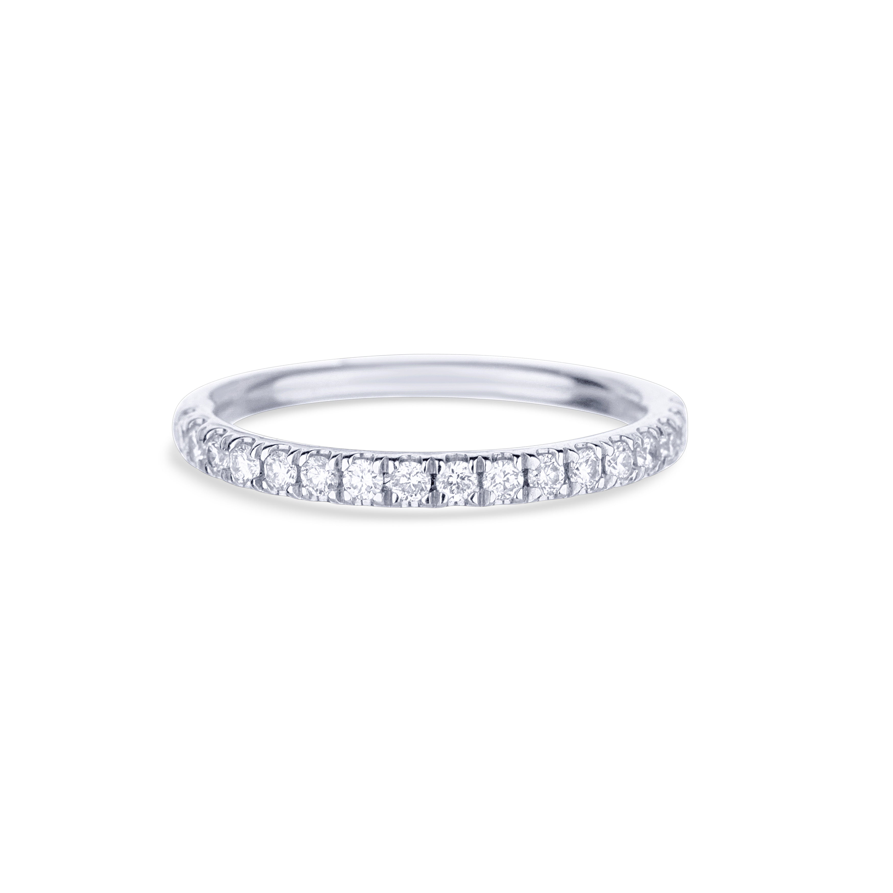 10K White Gold Half Diamond Band