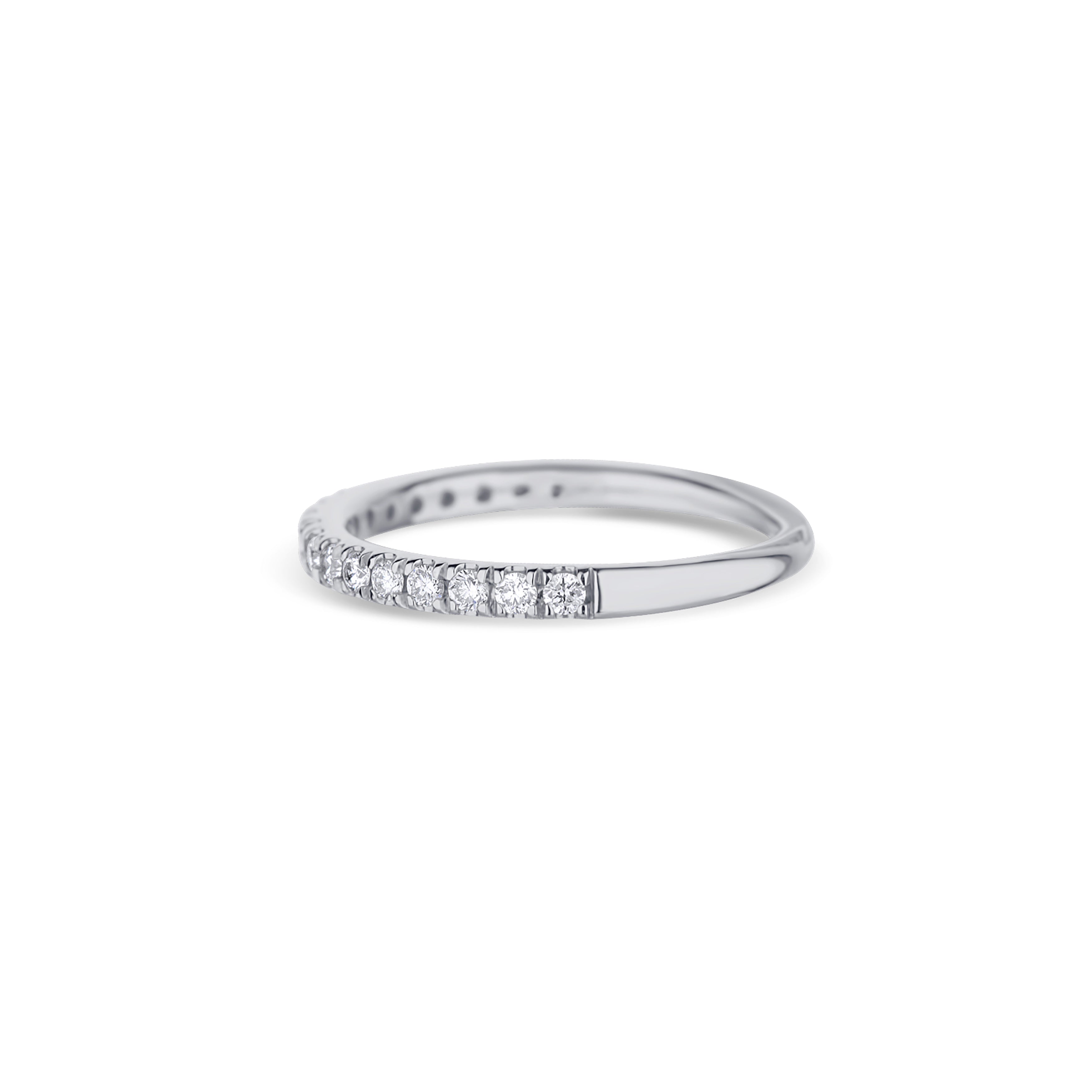 10K White Gold Half Diamond Band