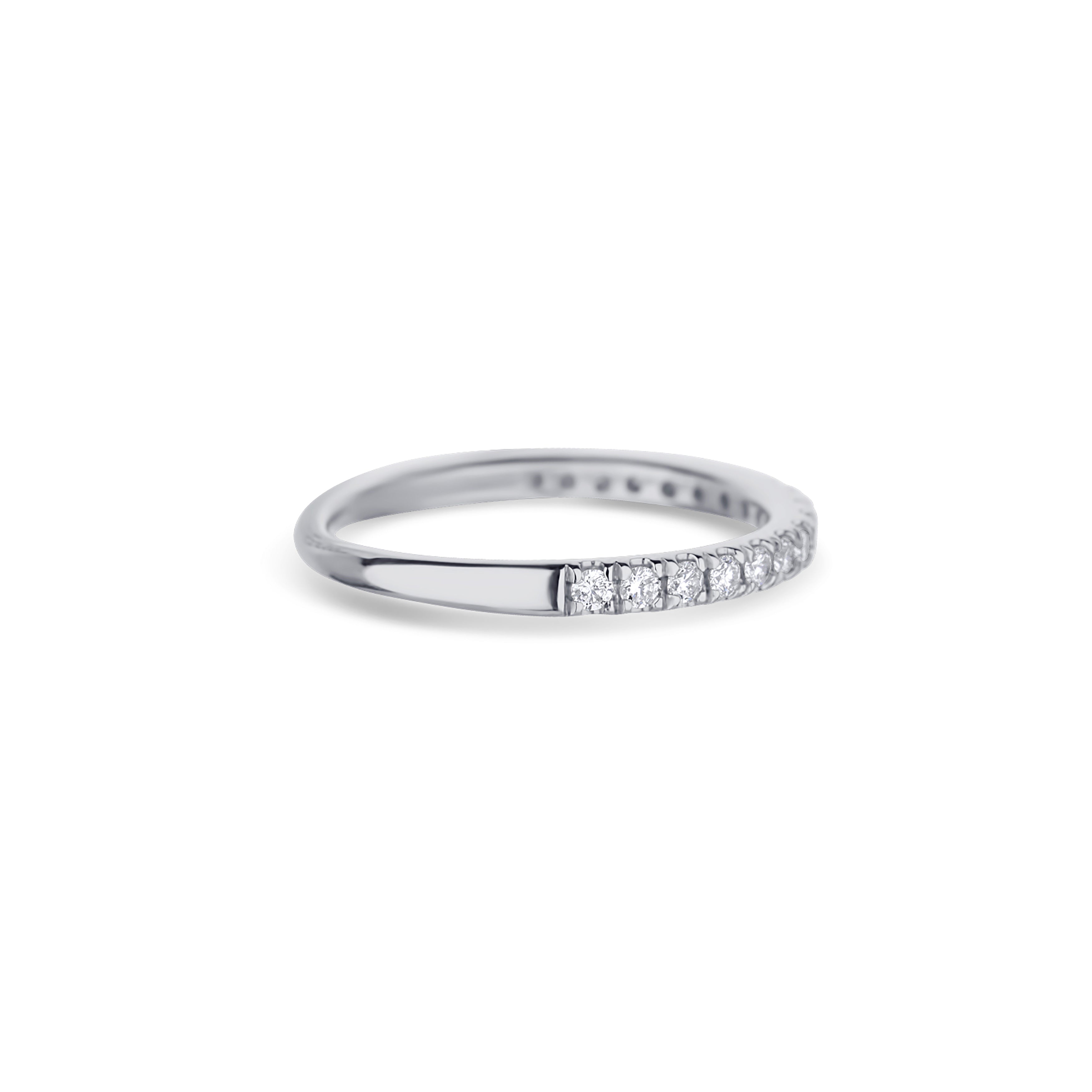 10K White Gold Half Diamond Band