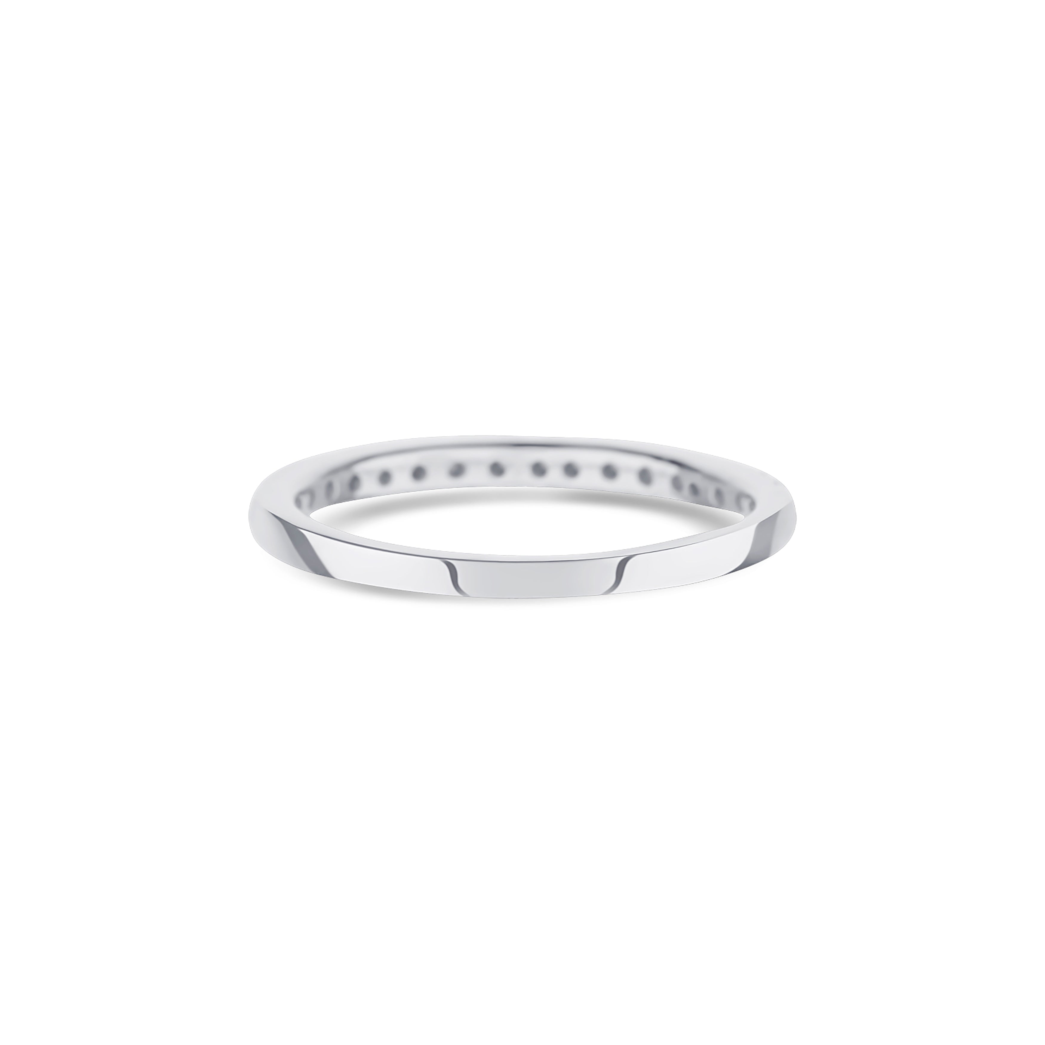 10K White Gold Half Diamond Band