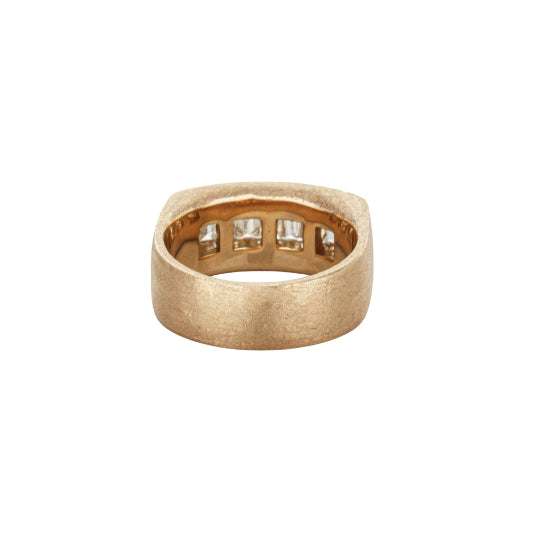 18K Rose Gold Emerald-Cut Diamond Band