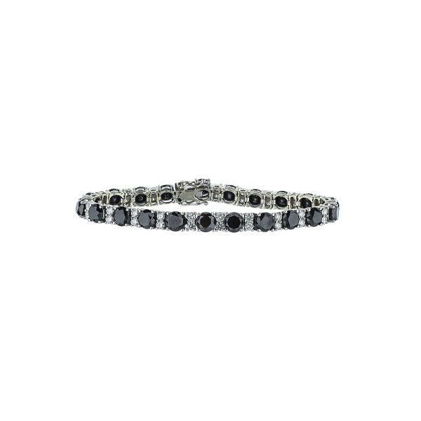 14K White Gold Black And White Diamond Bracelet Burdeen's Jewelry