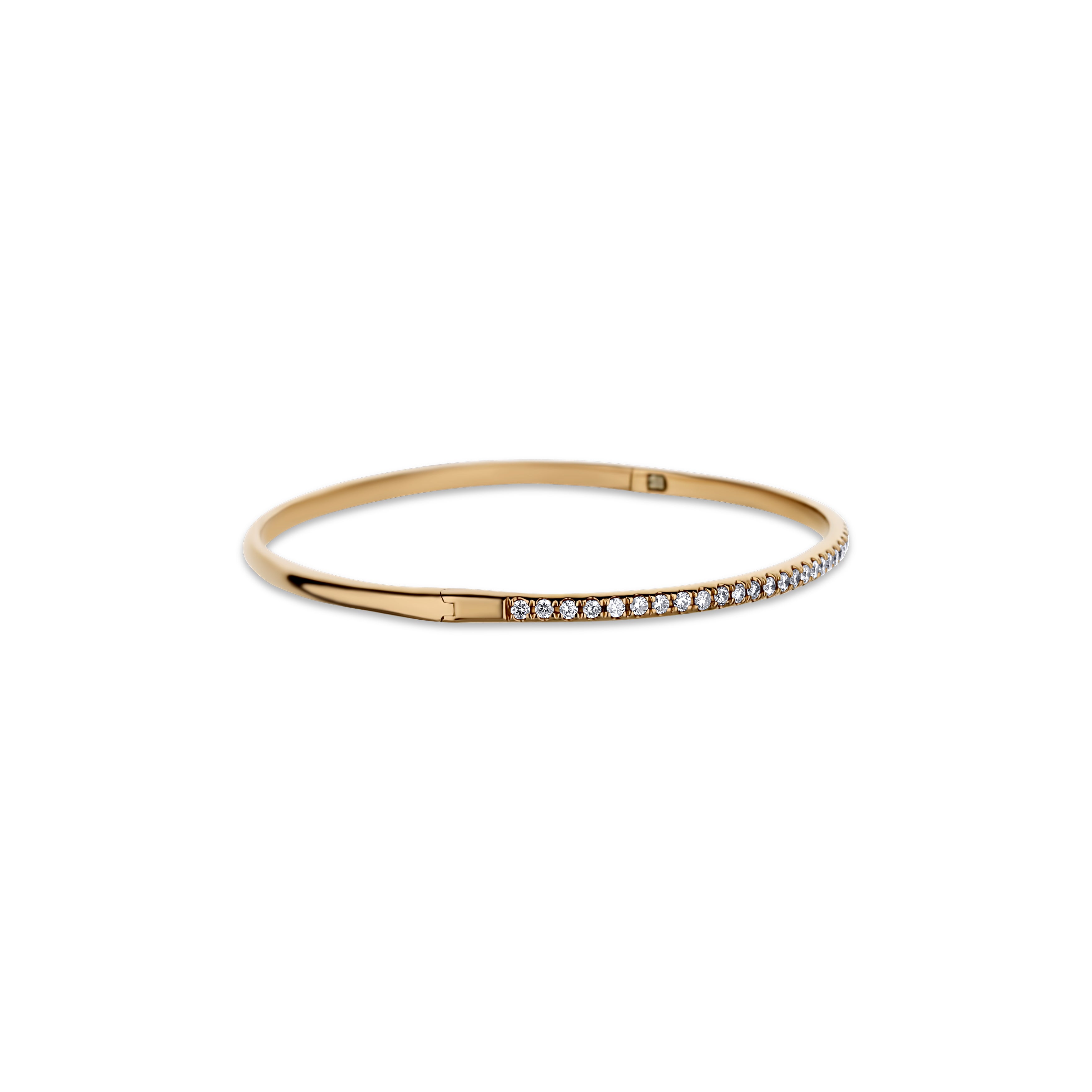 Rose Gold Diamond Hinged Bangle