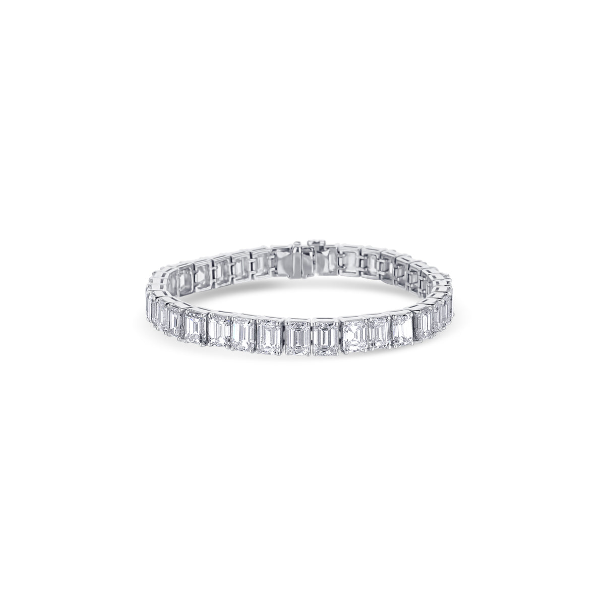 36 Emerald Diamond Cut Diamond Tennis Bracelet