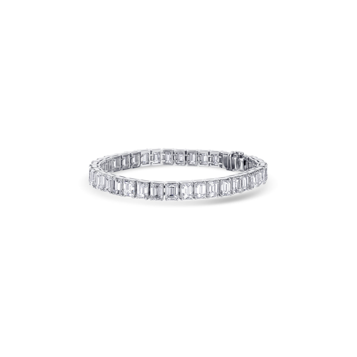 36 Emerald Diamond Cut Diamond Tennis Bracelet