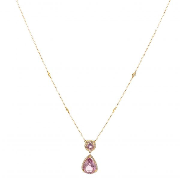 Teardrop Sapphire Necklace Rose Gold | Luo, 18K Yellow Gold