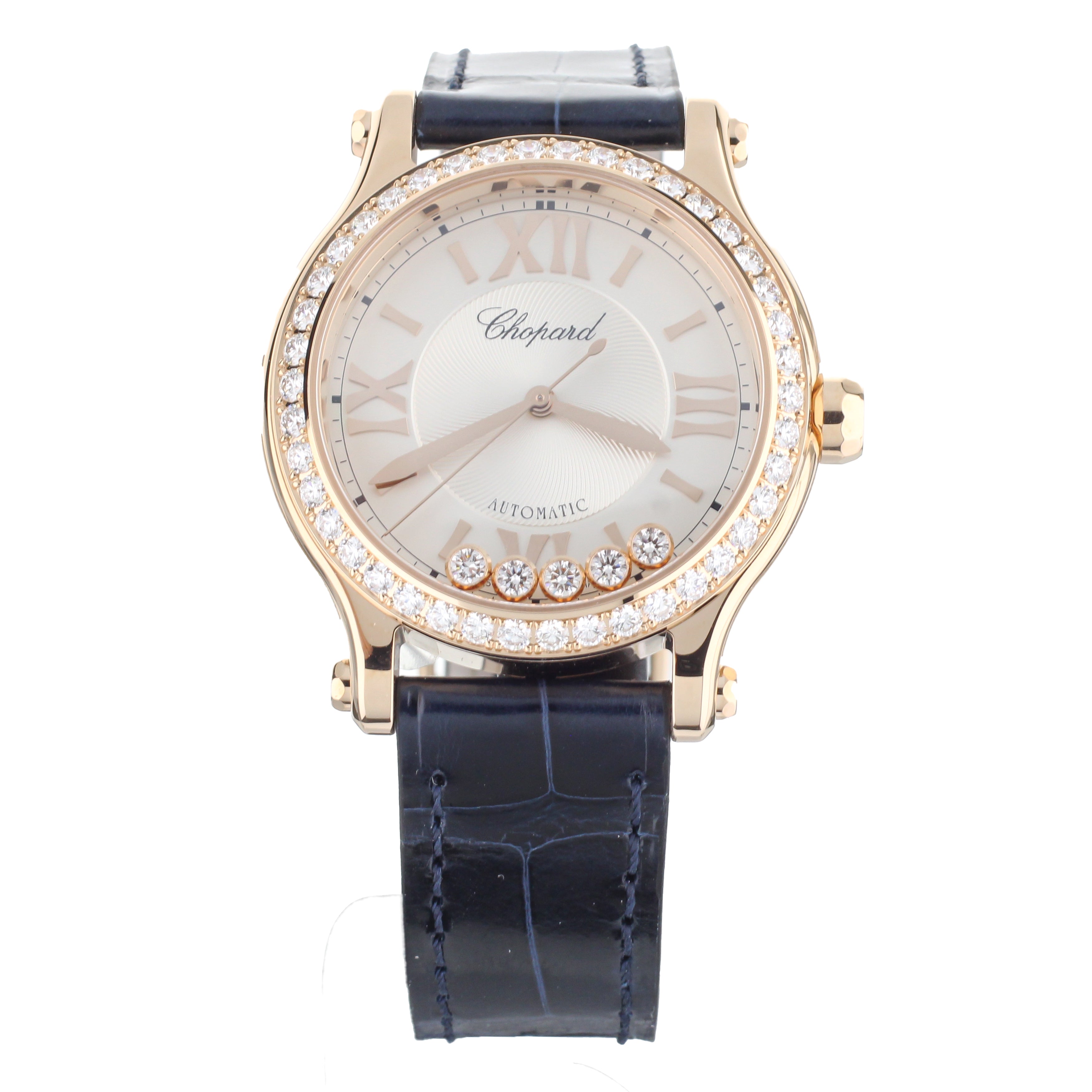 Chopard Happy Sport Rose Gold Diamond Bezel 33mm 275378-5003 Full Set