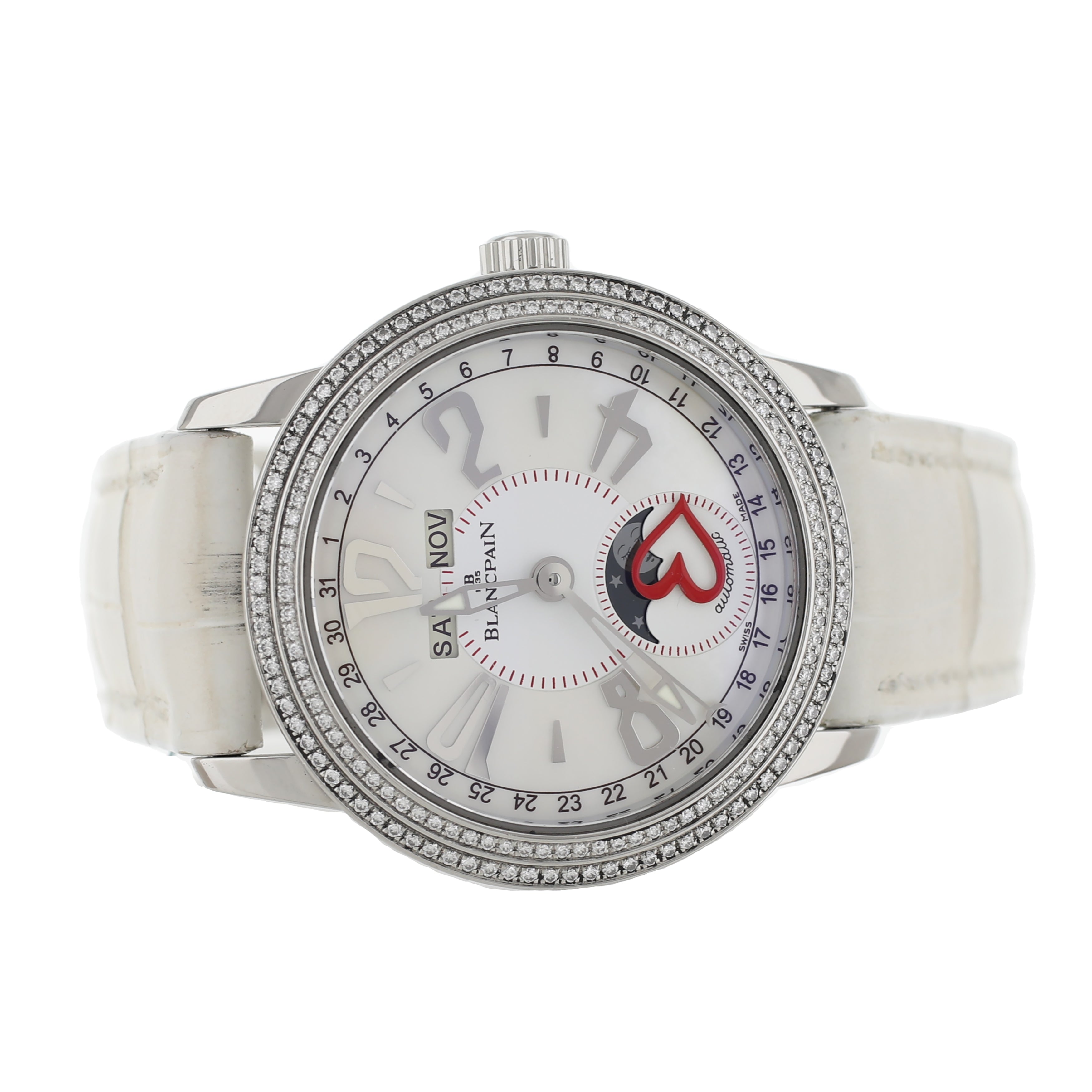 Blancpain Saint Valentin 2008 Stainless Steel MOP Full Calendar 33mm 3363-4544