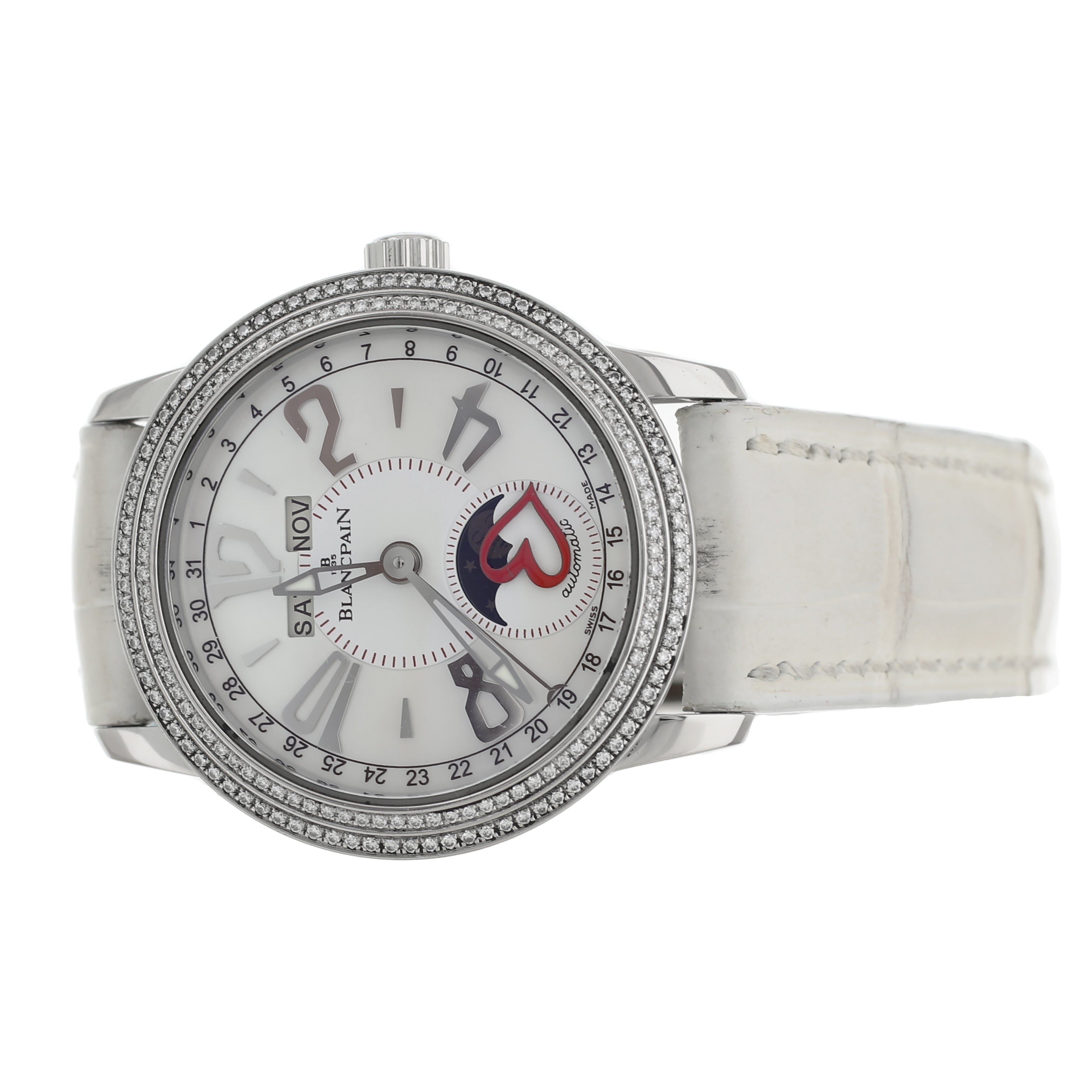 Blancpain Saint Valentin 2008 Stainless Steel MOP Full Calendar 33mm 3363-4544