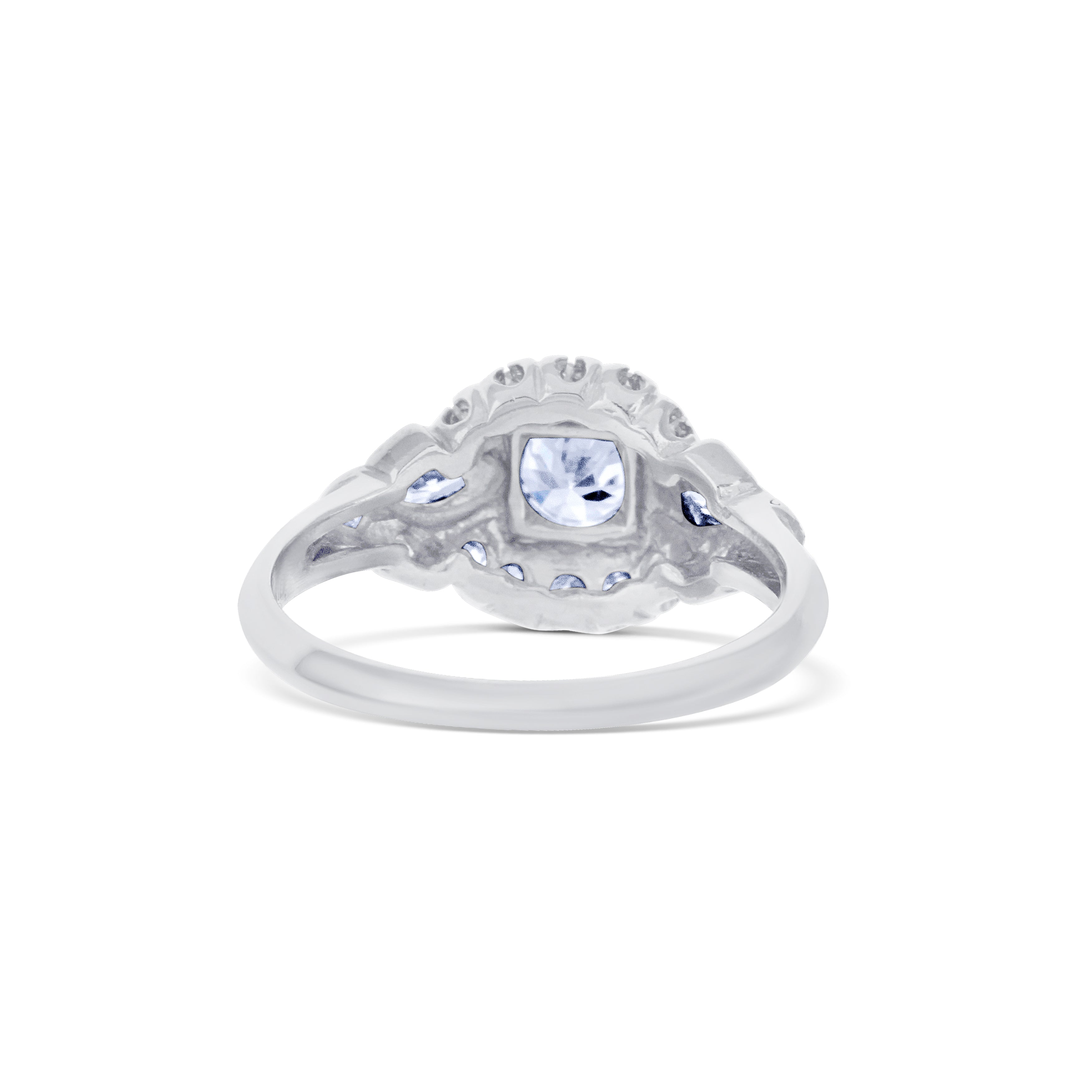 Platinum Vintage Style Ring With A 0.35 Carat Round Cut Diamond