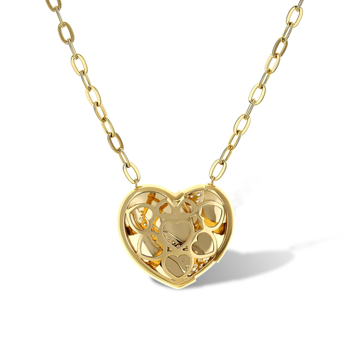 18K Yellow Gold Diamond Heart Pendant