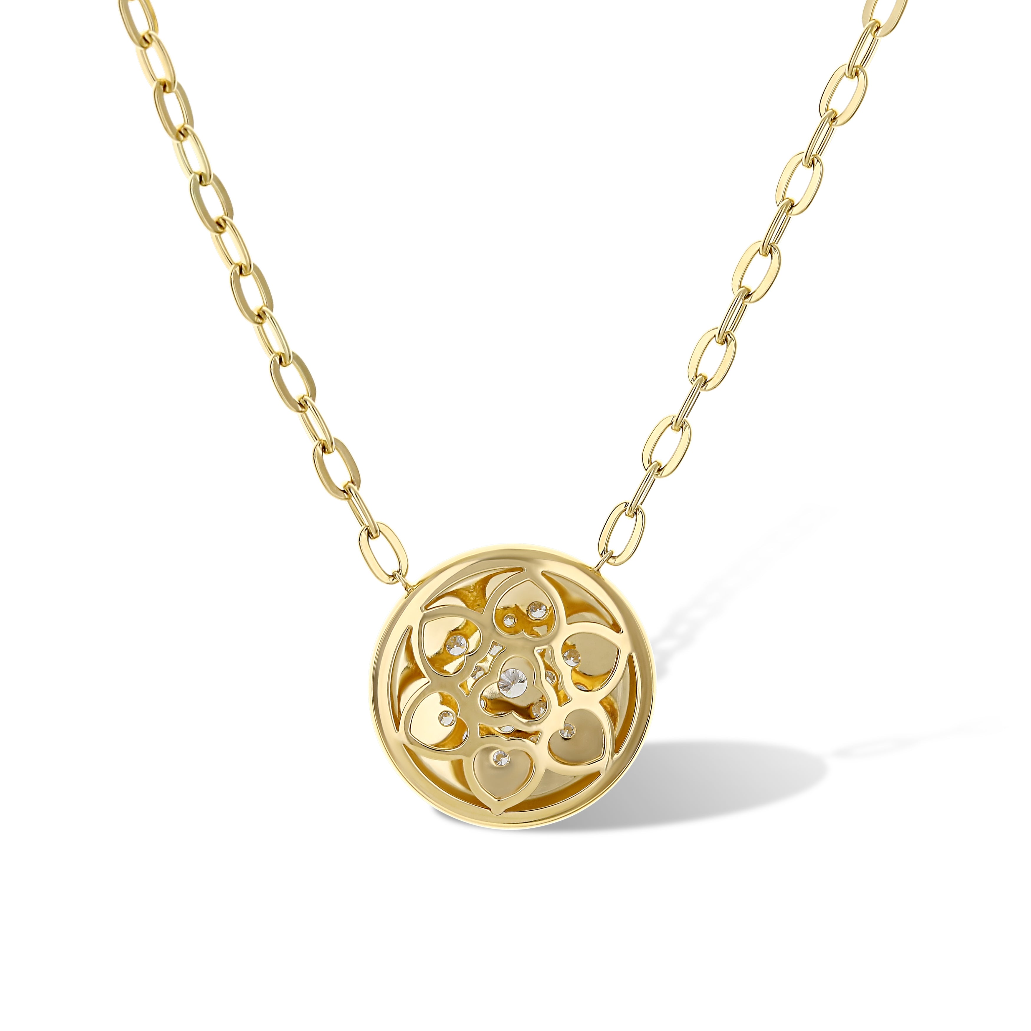 Leo Pizzo 18K Yellow Gold Round Puff Plate with Diamond Detail