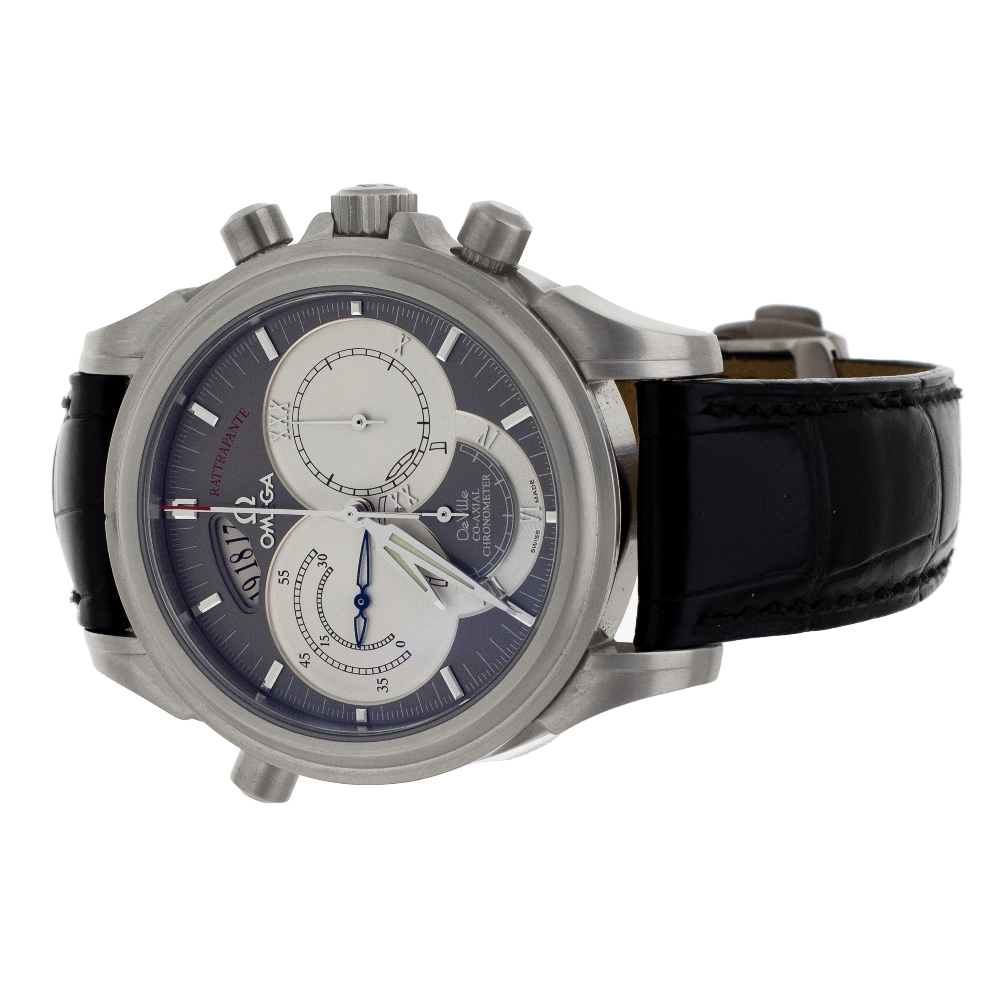 Omega De Ville Rattrapante Chronograph Grey Dial Stainless Steel 41mm 4848.40.31