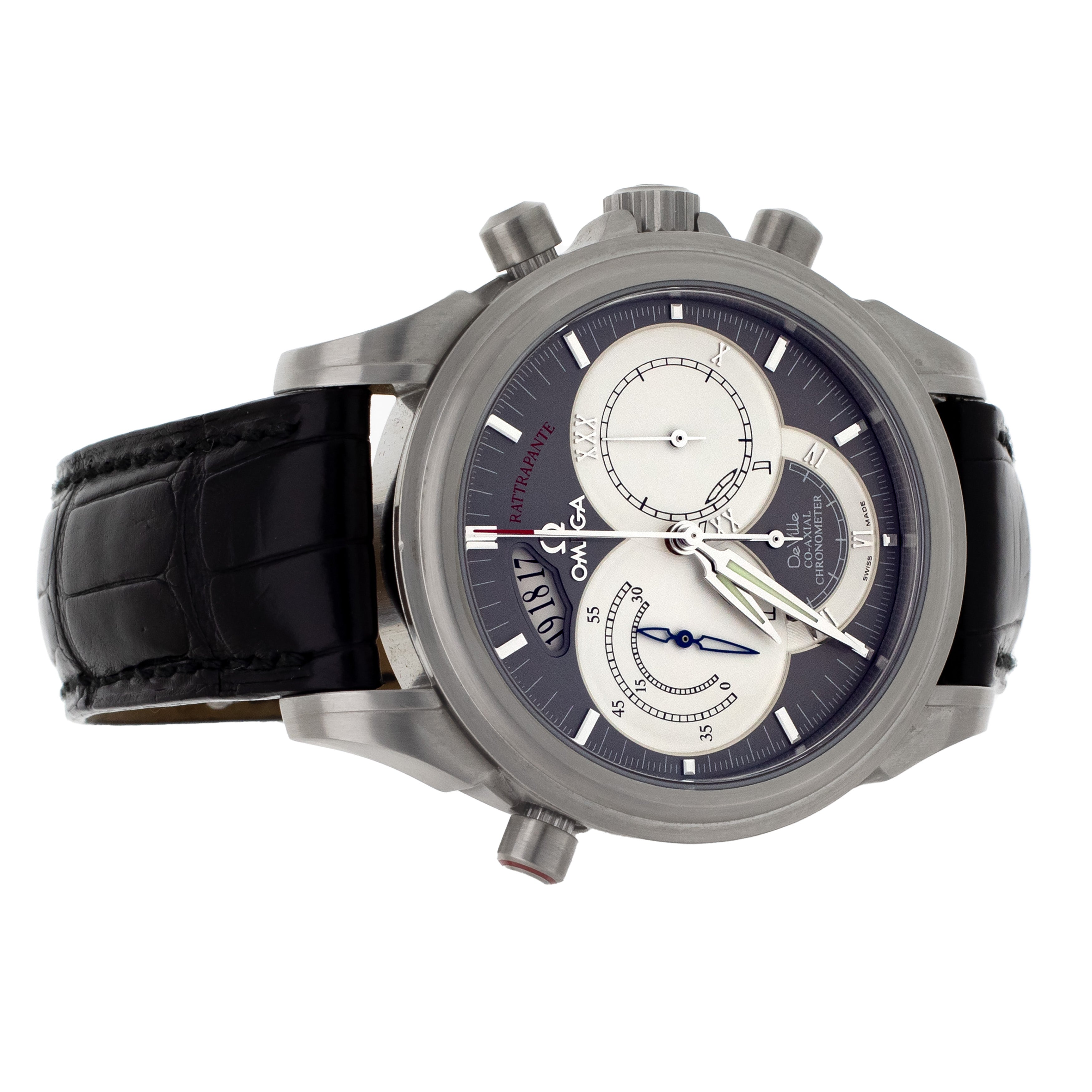 Omega De Ville Rattrapante Chronograph Grey Dial Stainless Steel 41mm 4848.40.31