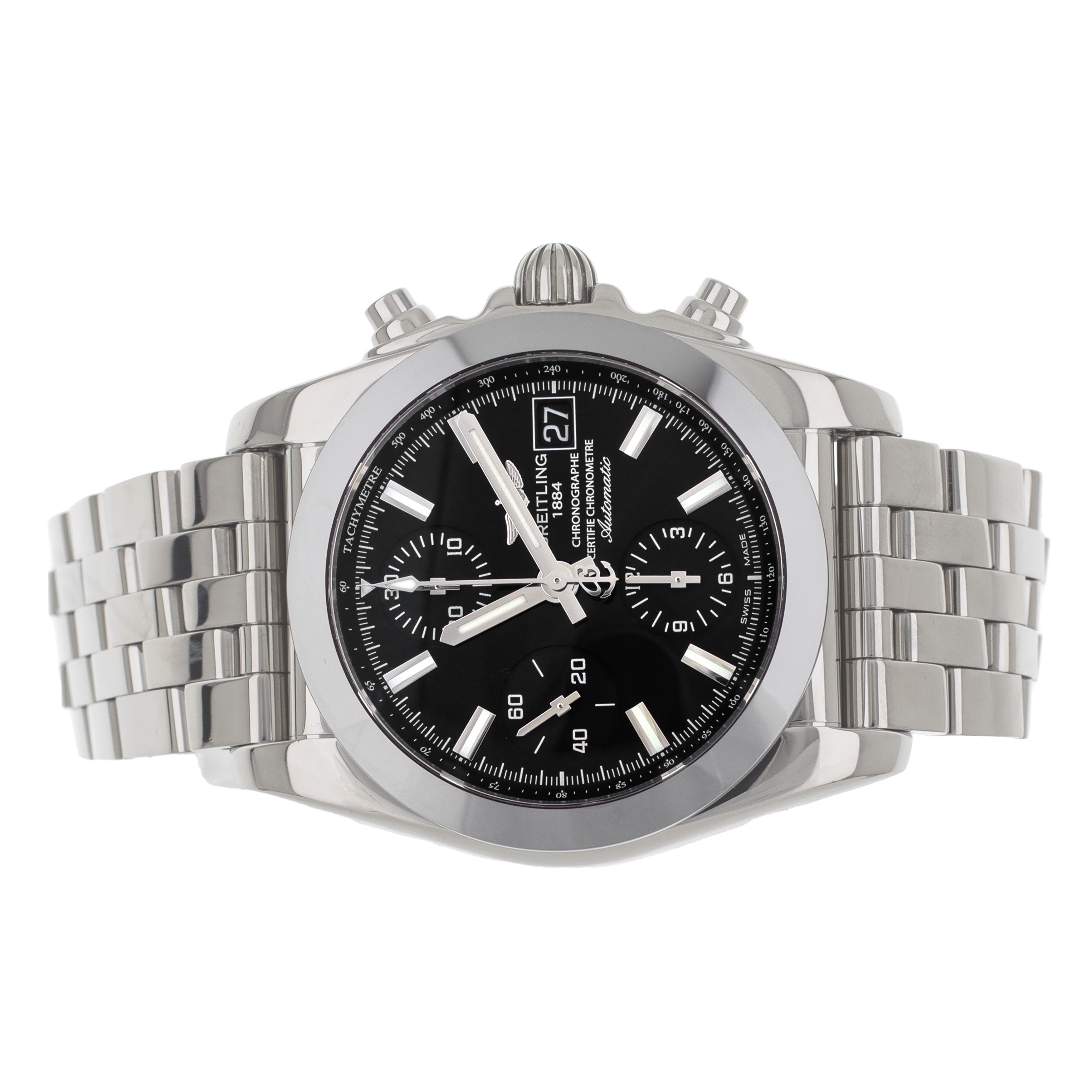 Breitling Chronomat 38 Chronograph Black Dial Stainless Steel 38mm W13310