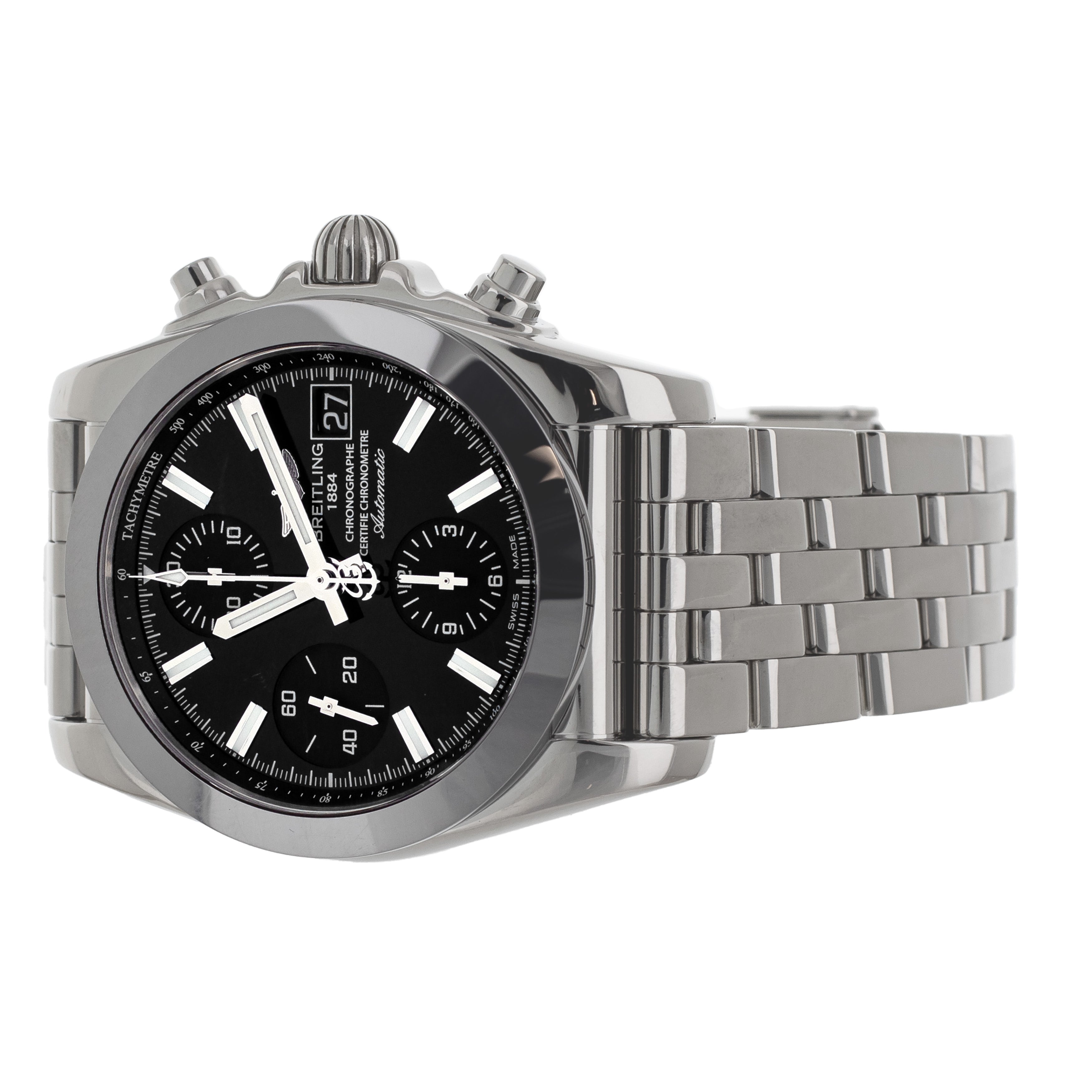 Breitling Chronomat 38 Chronograph Black Dial Stainless Steel 38mm W13310