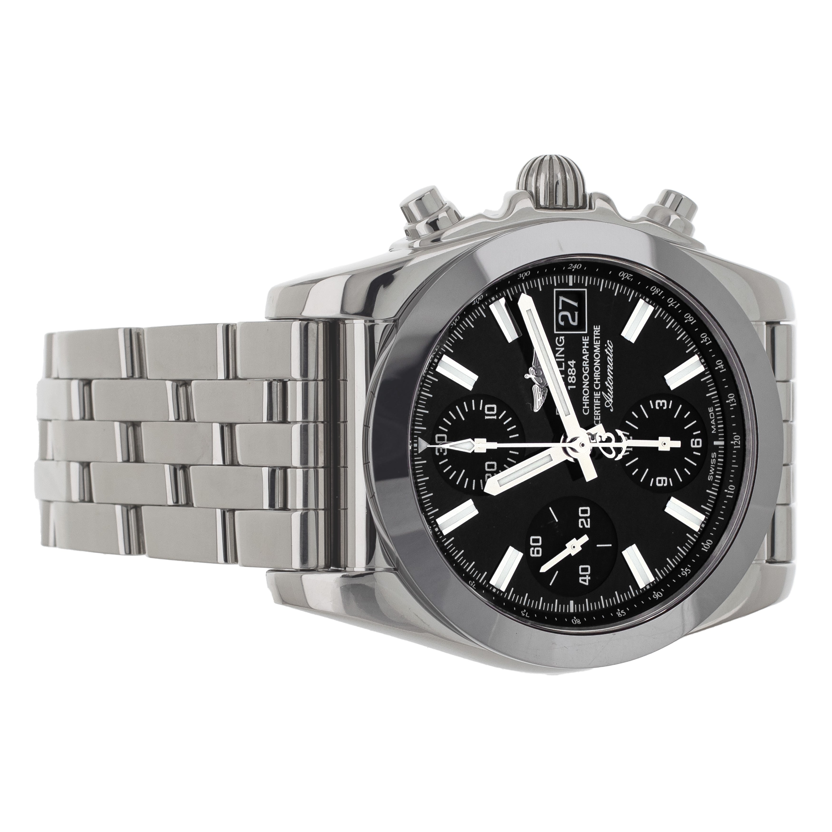 Breitling Chronomat 38 Chronograph Black Dial Stainless Steel 38mm W13310