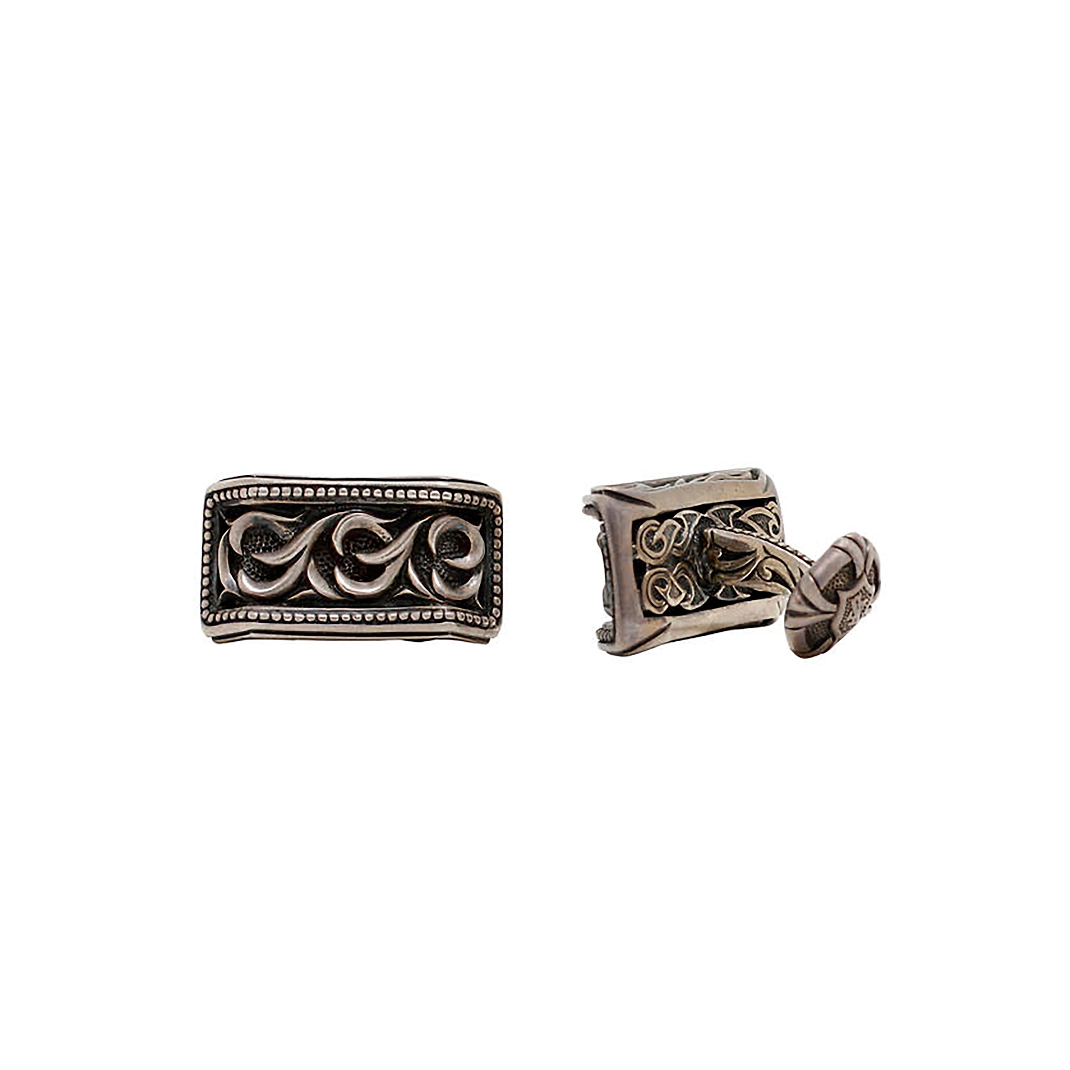 Sterling Silver Sparta Engraving Cufflinks