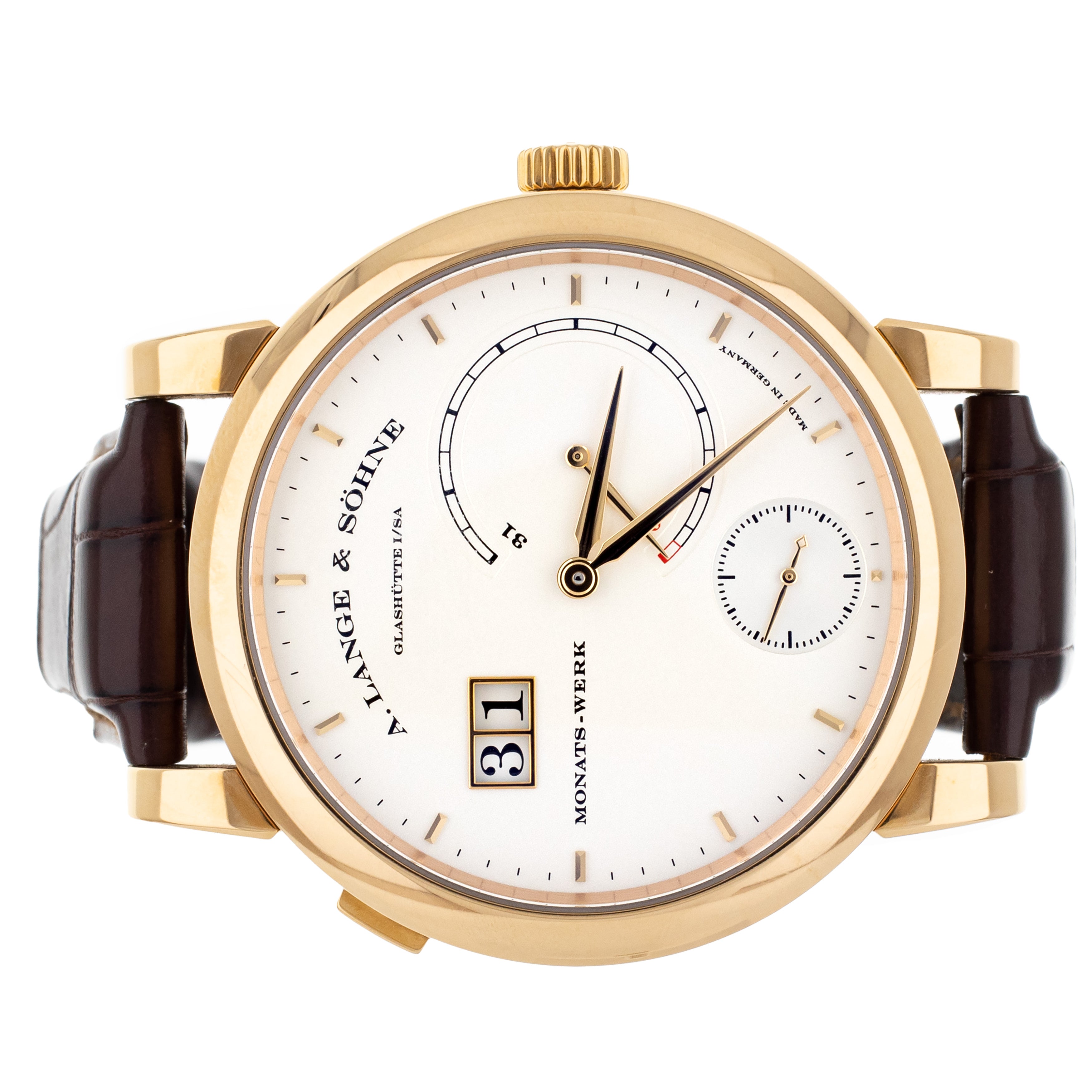 A. Lange & Sohne Lange 31 Rose Gold Silver Dial 46mm Manual 130.032 Full Set