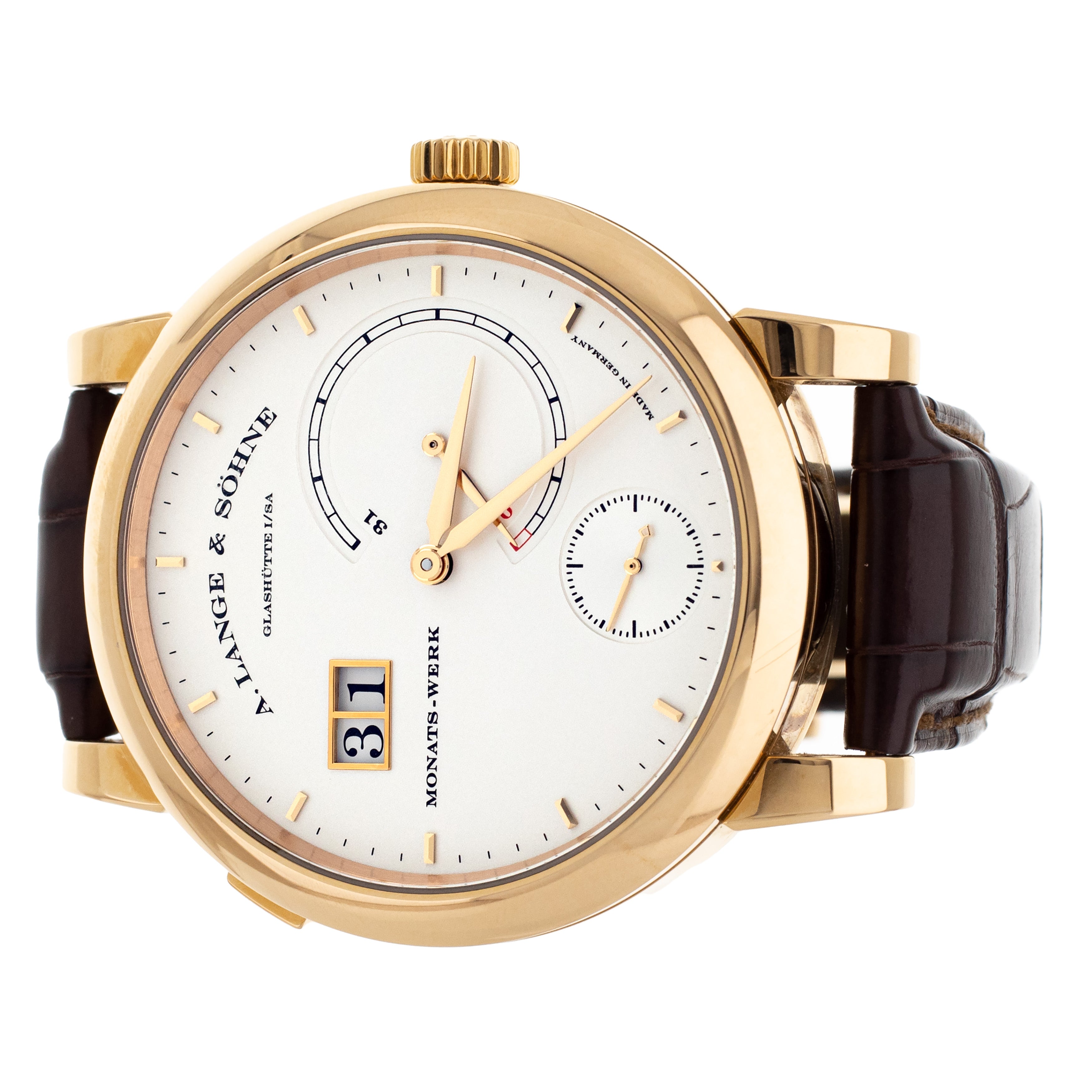A. Lange & Sohne Lange 31 Rose Gold Silver Dial 46mm Manual 130.032 Full Set