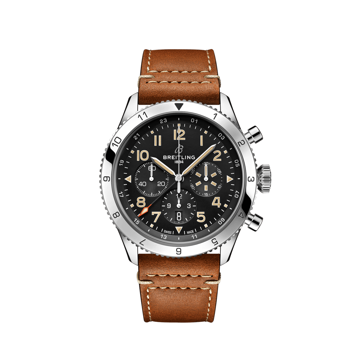 Breitling Super Avi B04 Chronograph Gmt P-51 Mustang Watch, 46mm Black Dial, AB04453A1B1X1