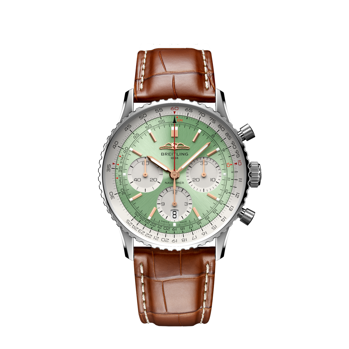 Breitling Navitimer B01 Chronograph Watch, 41mm Green Dial, AB0139211L1P1
