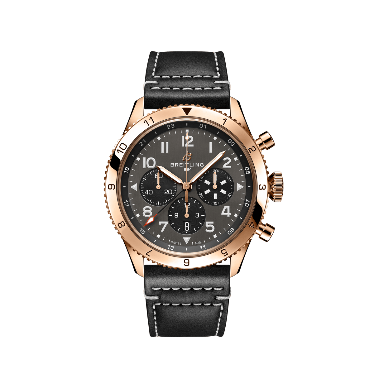 Breitling Super Avi B04 Chronograph Gmt P-51 Mustang Watch, 46mm Black Dial, RB04451A1B1X1