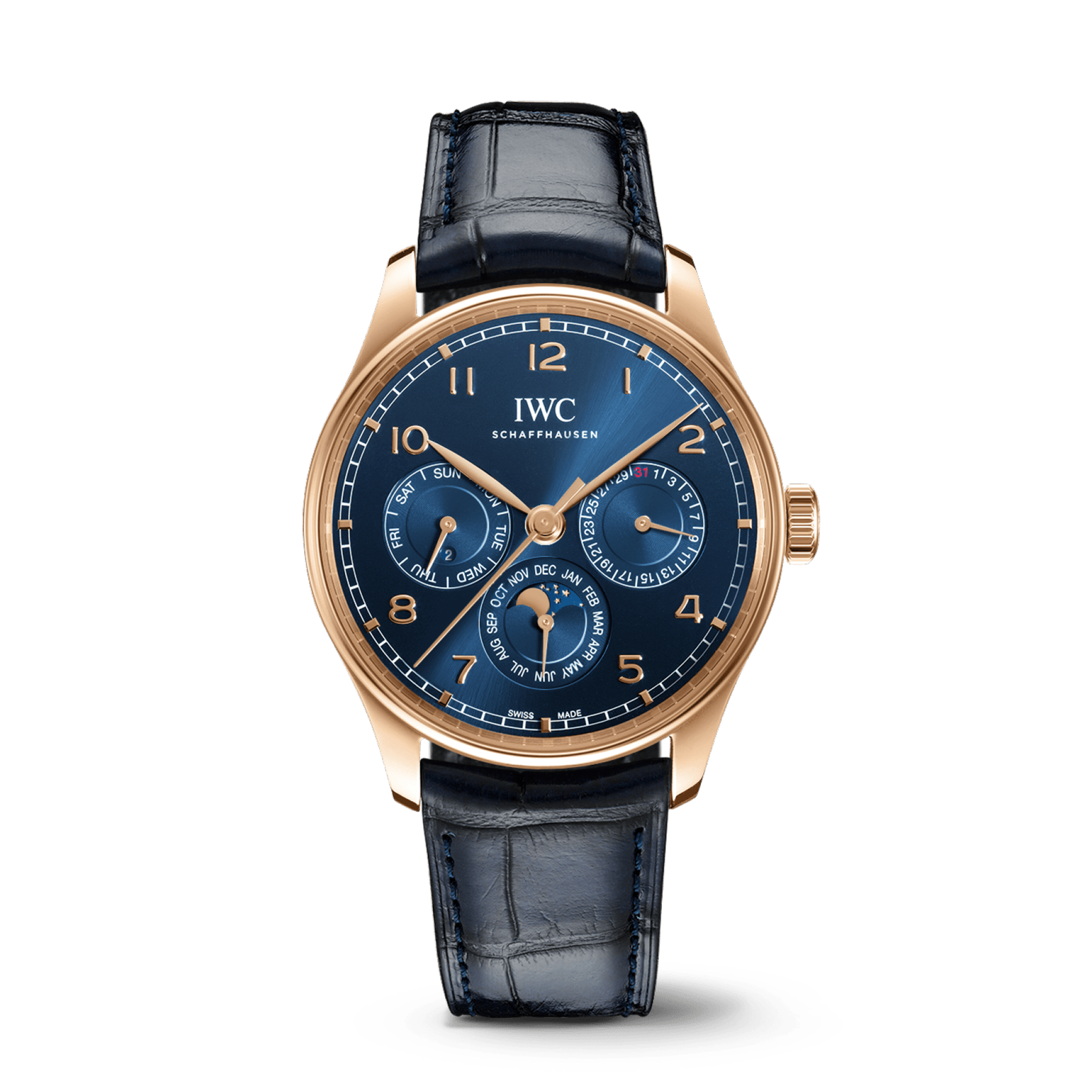 IWC Portugieser Perpetual Calendar 42 Boutique Edition Watch, 42.4mm Blue Dial, IW344205