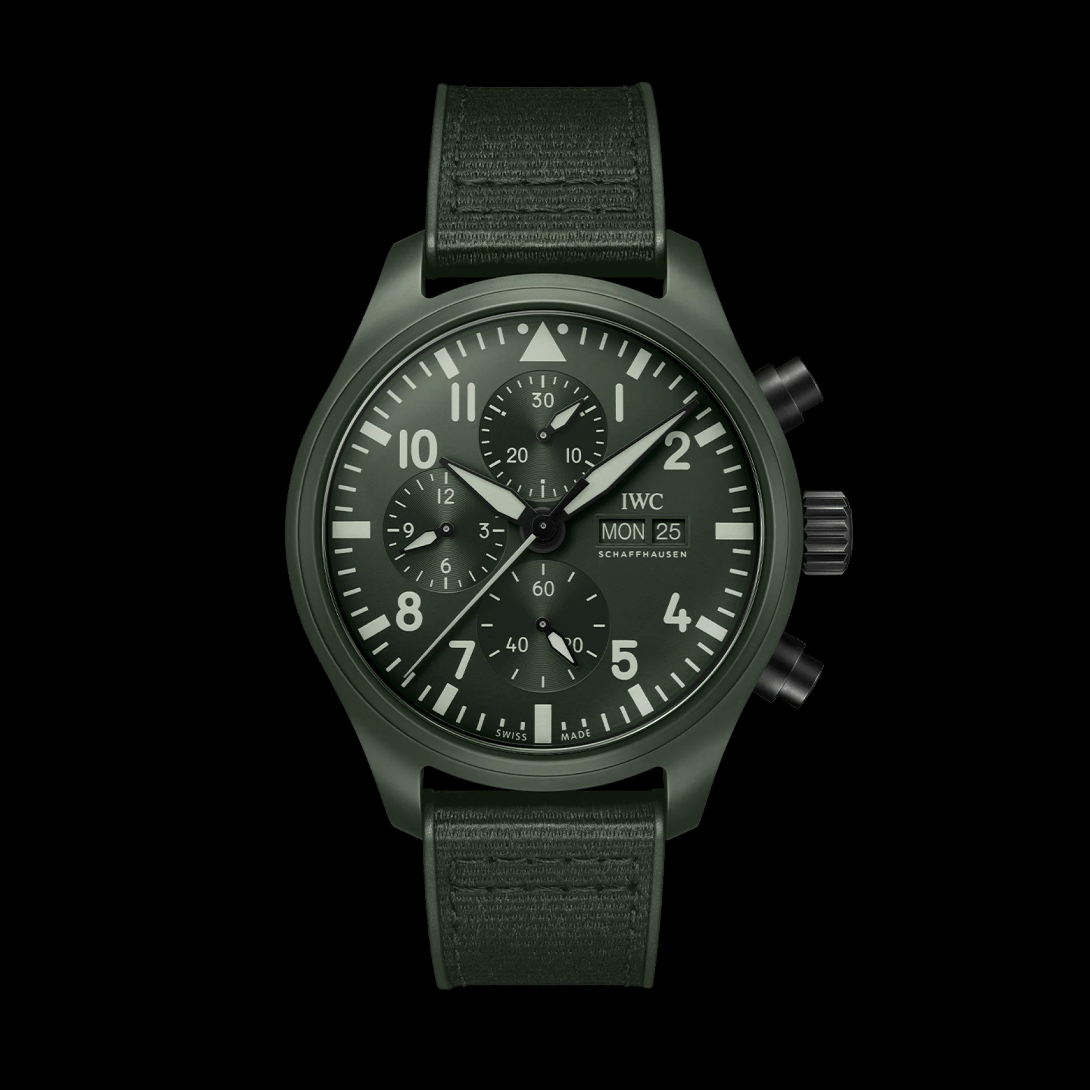 IWC Pilot’S Watch Chronograph Top Gun Edition “Woodland” Watch, 44.5mm Green Dial, IW389106