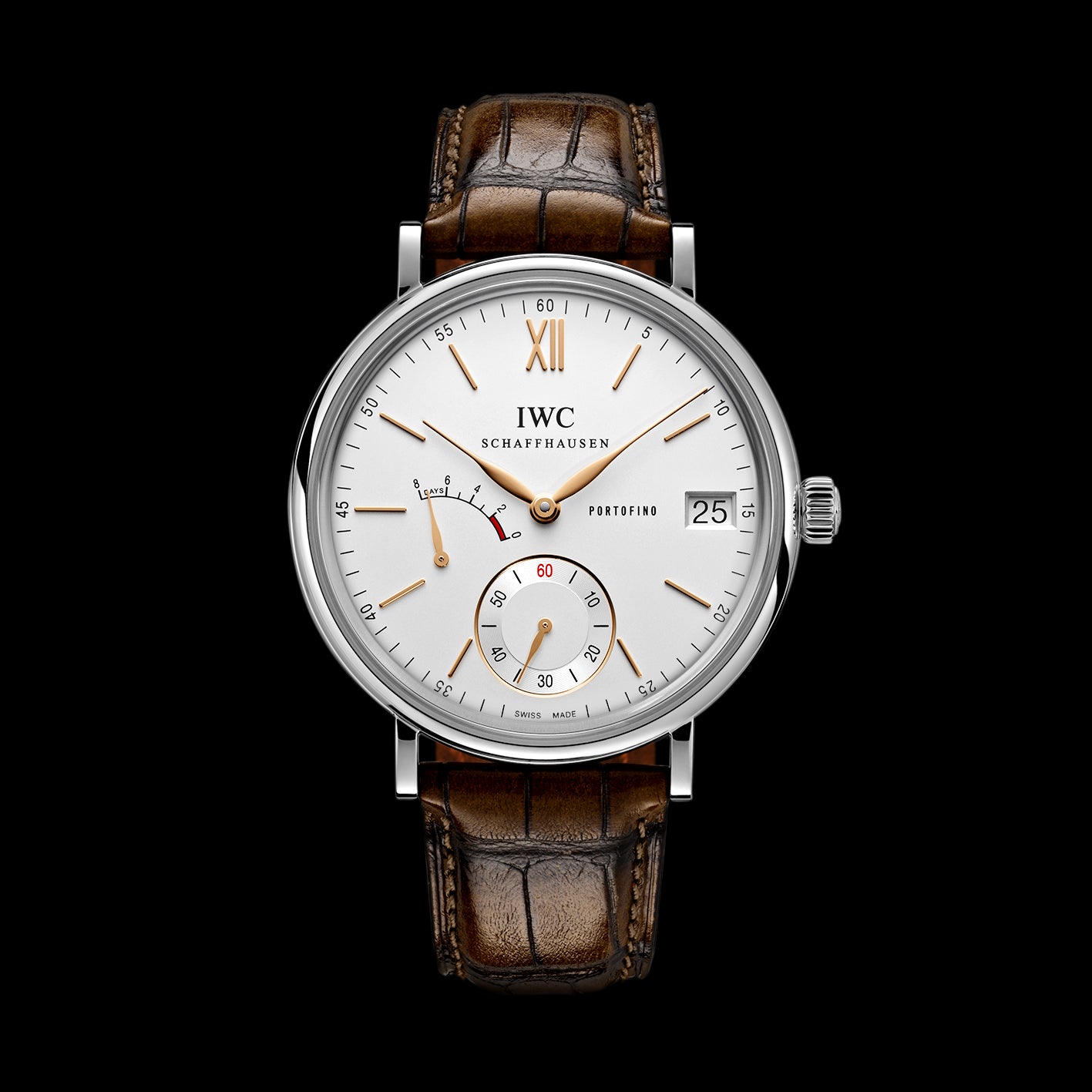 IWC Portofino Hand-Wound Eight Days Watch, 45mm White Dial, IW510103