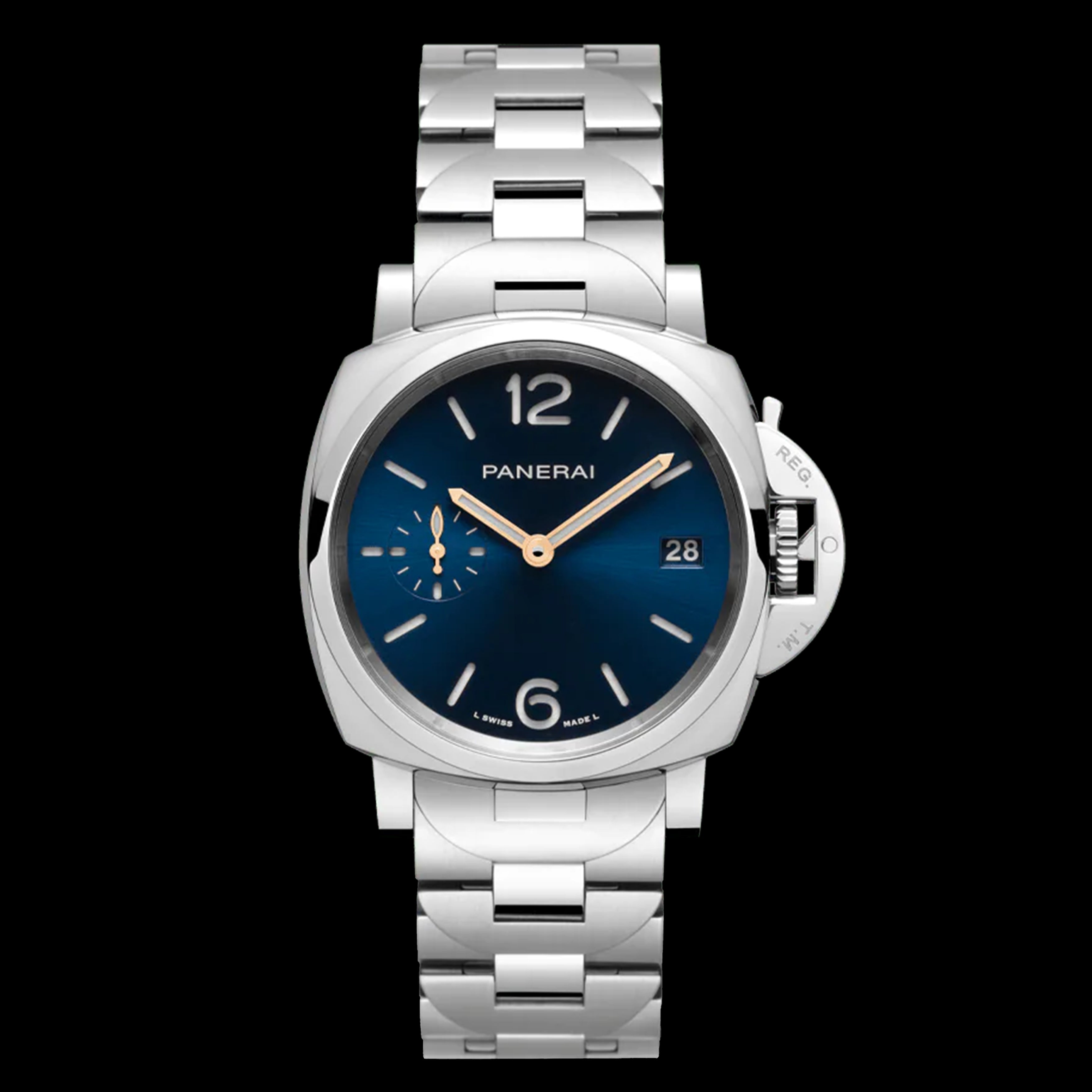Panerai Luminor Due Watch, 38mm Blue Dial, PAM01123